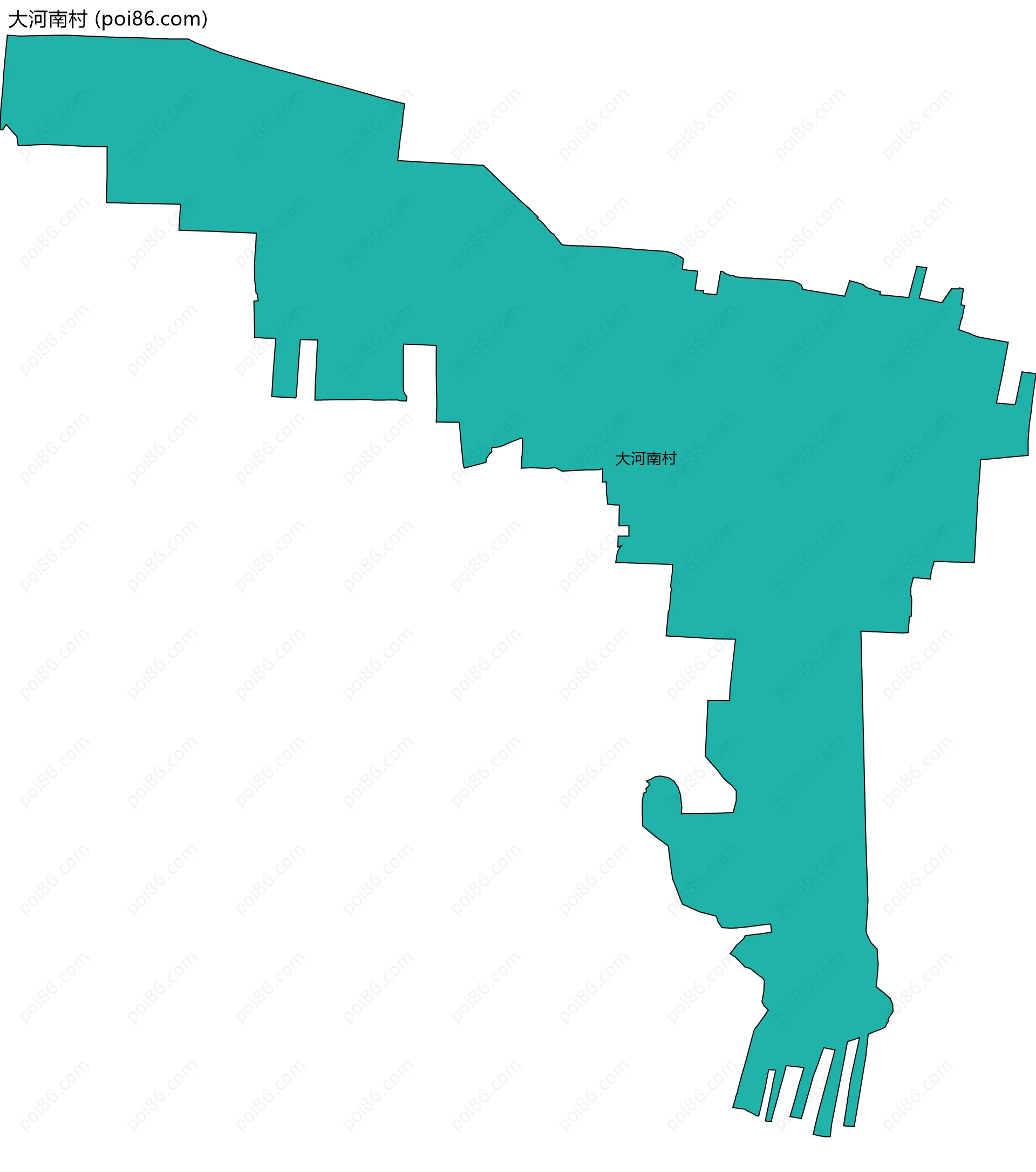 大河南村边界地图