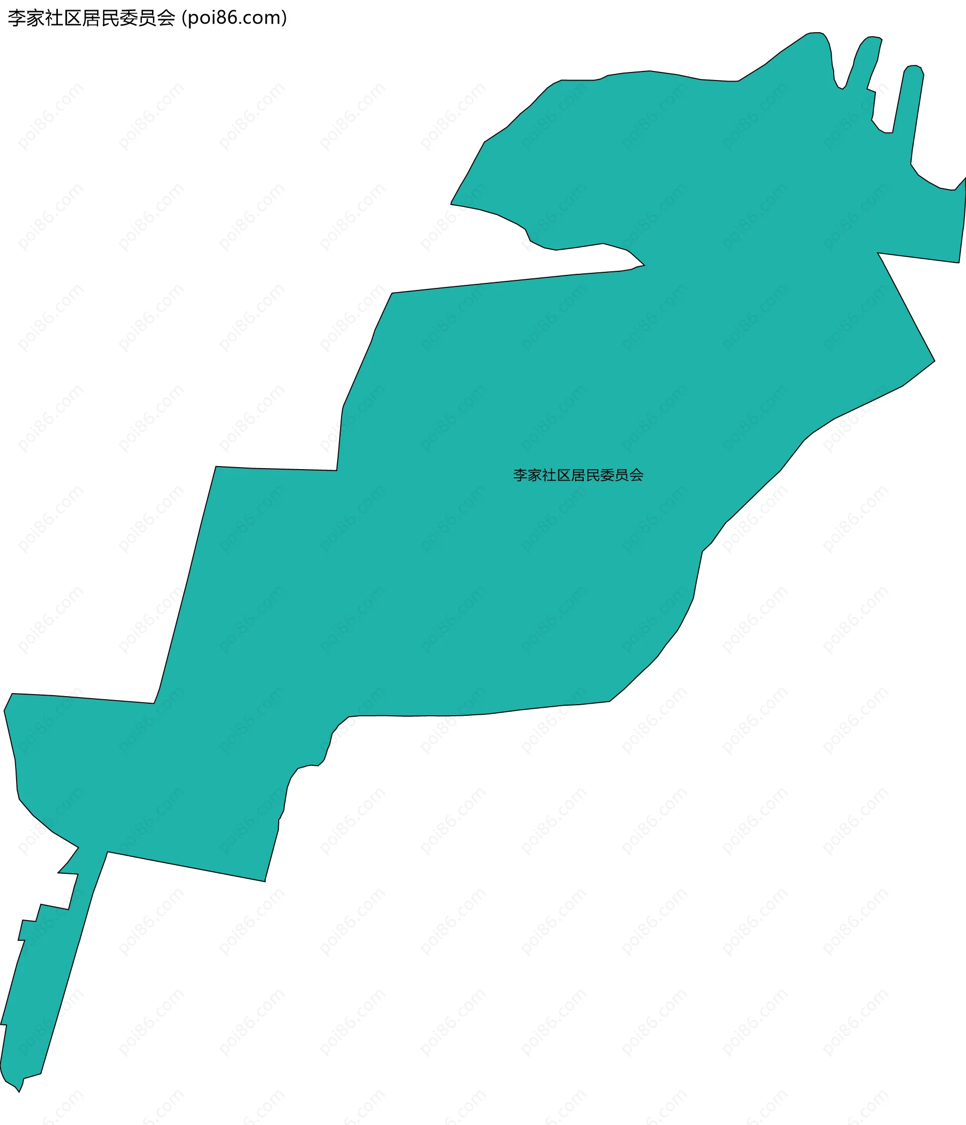 李家社区居民委员会边界地图