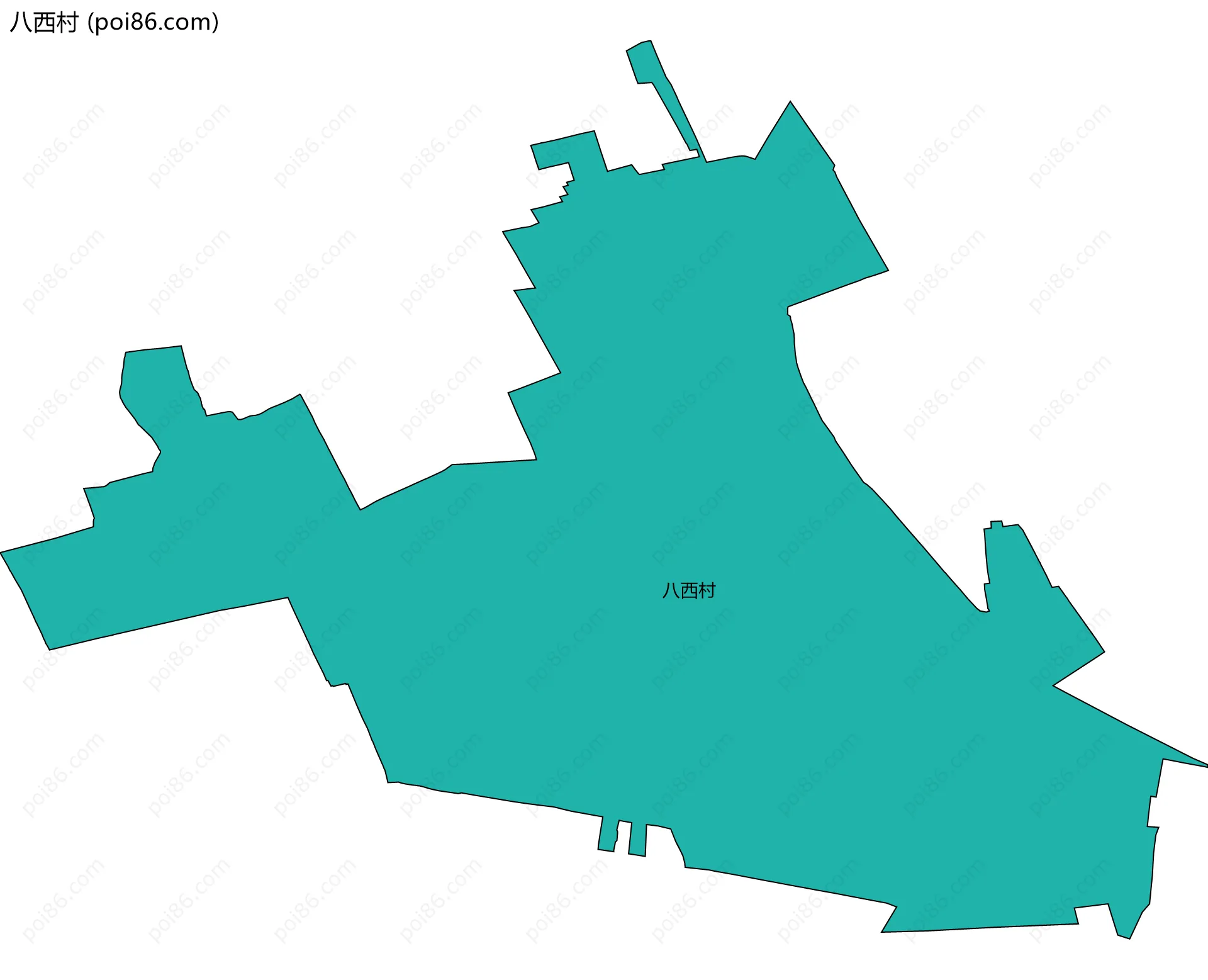 八西村边界地图