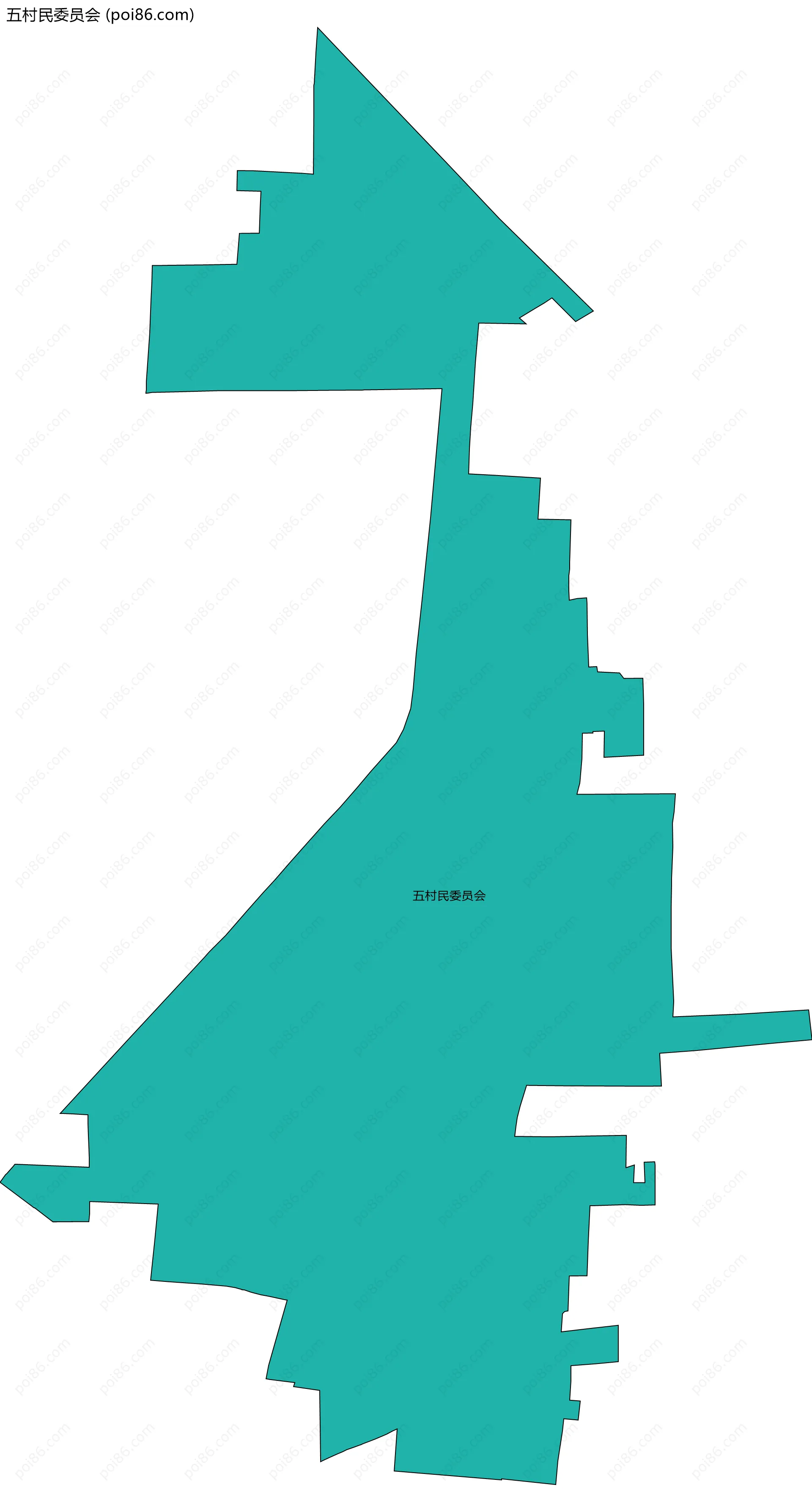 五村民委员会边界地图