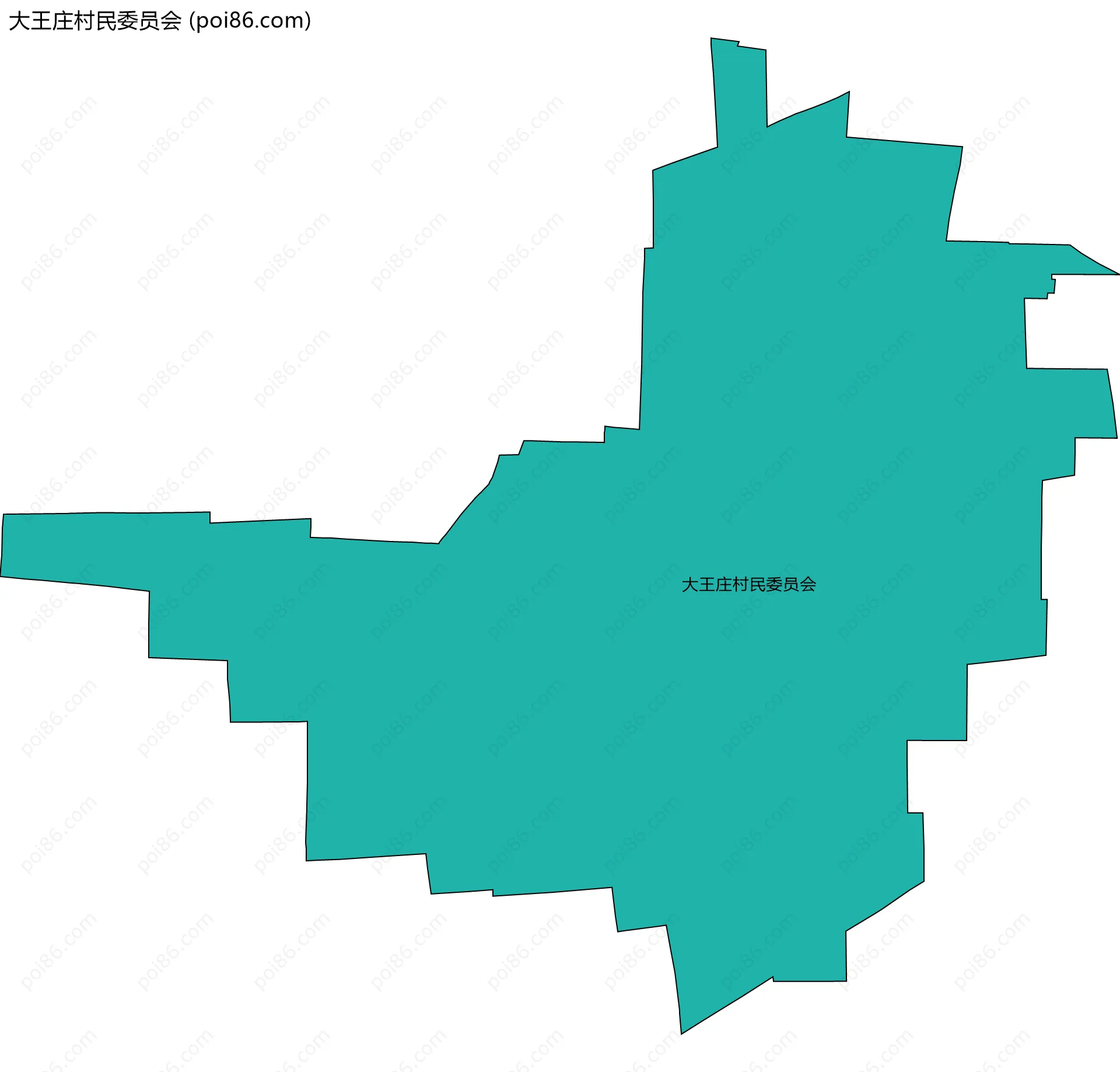 大王庄村民委员会边界地图