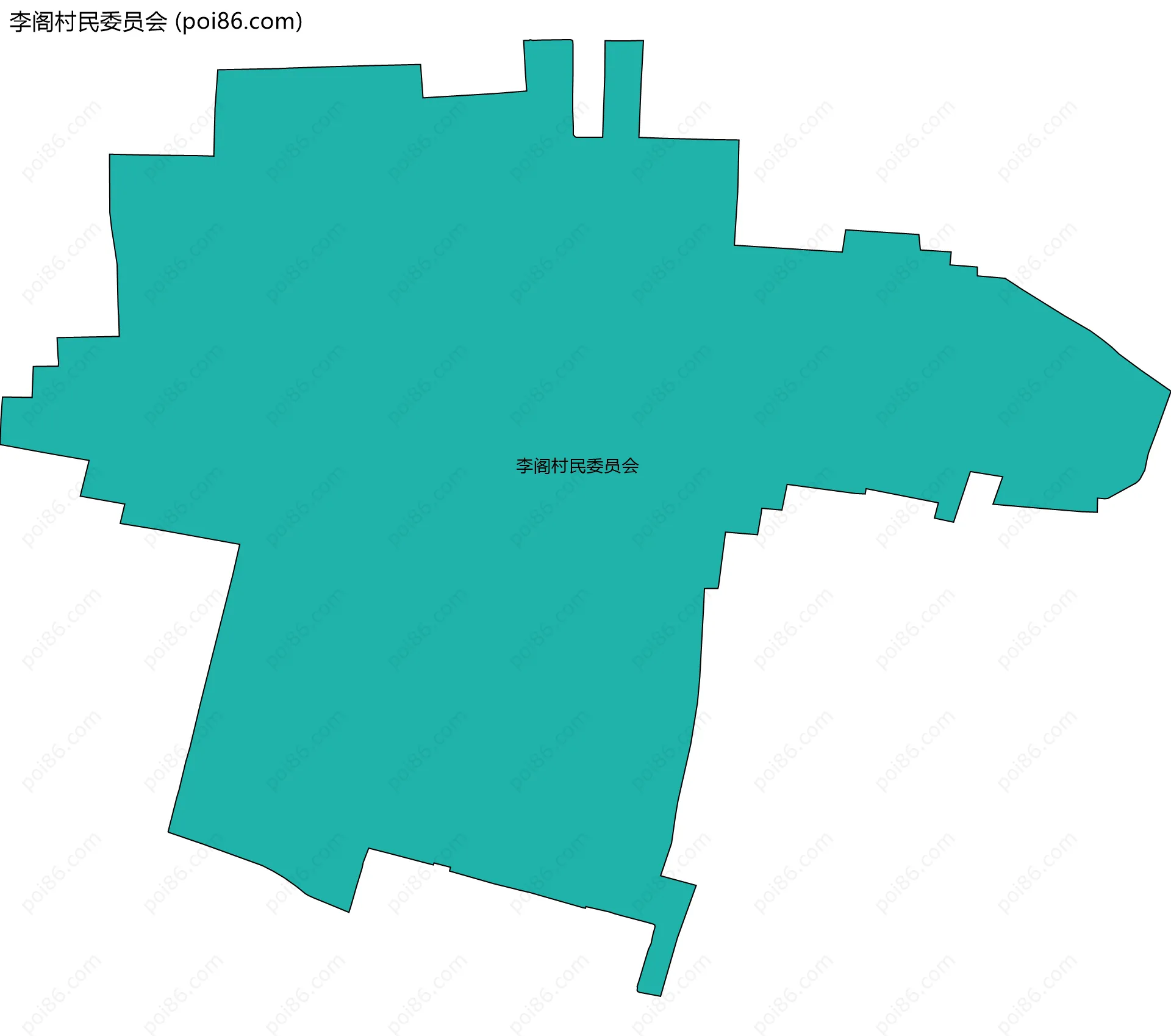 李阁村民委员会边界地图