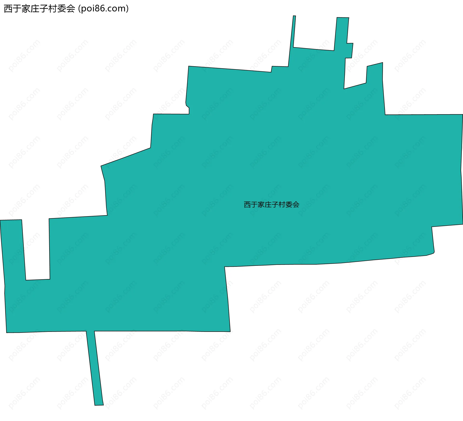 西于家庄子村委会边界地图