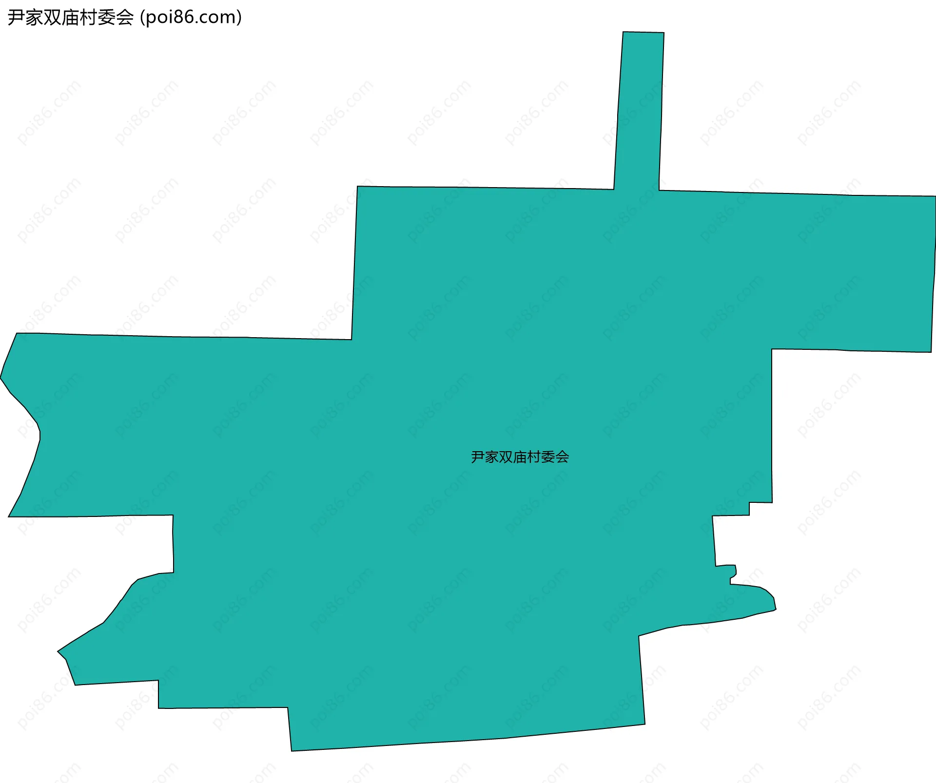 尹家双庙村委会边界地图