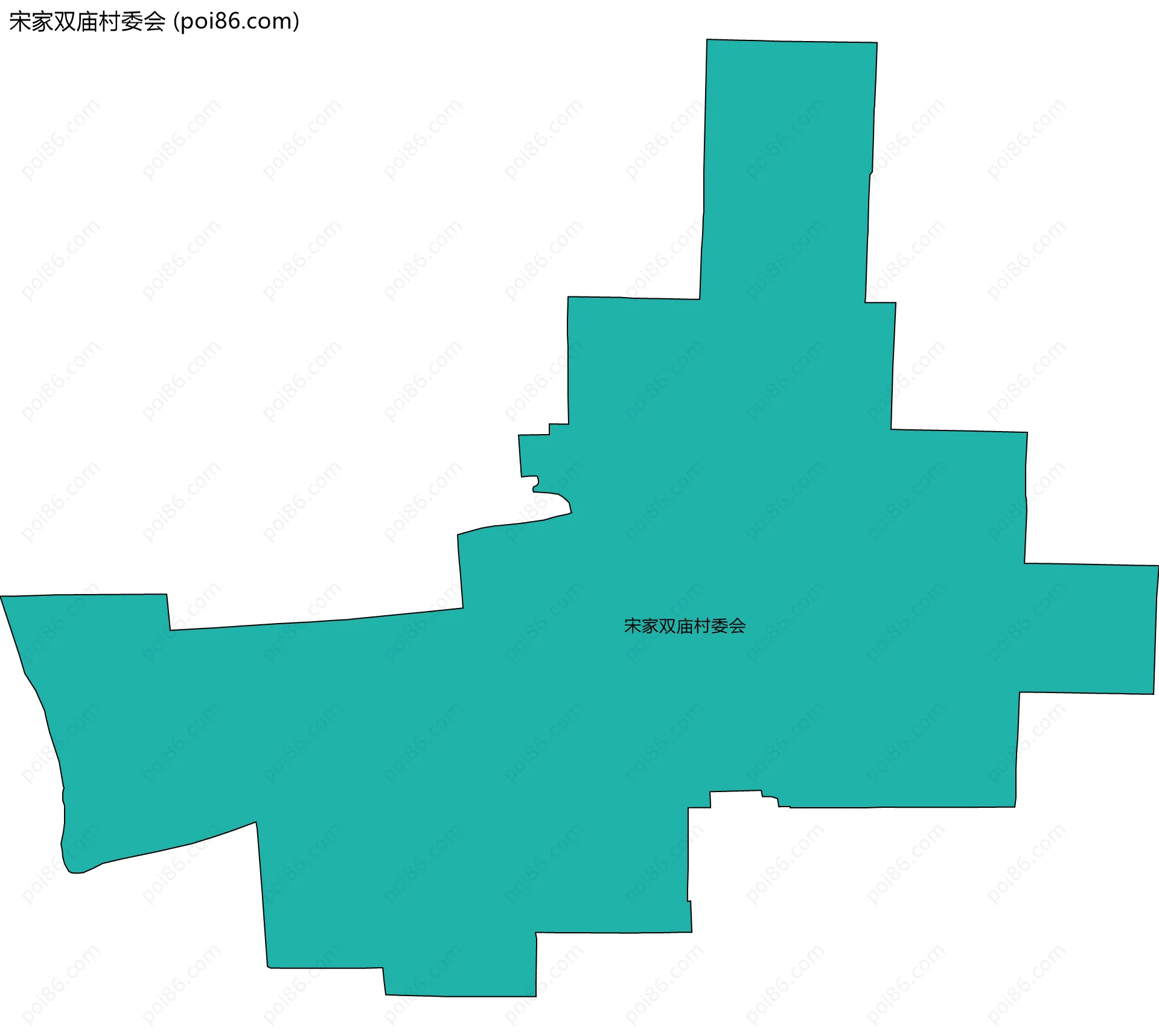 宋家双庙村委会边界地图