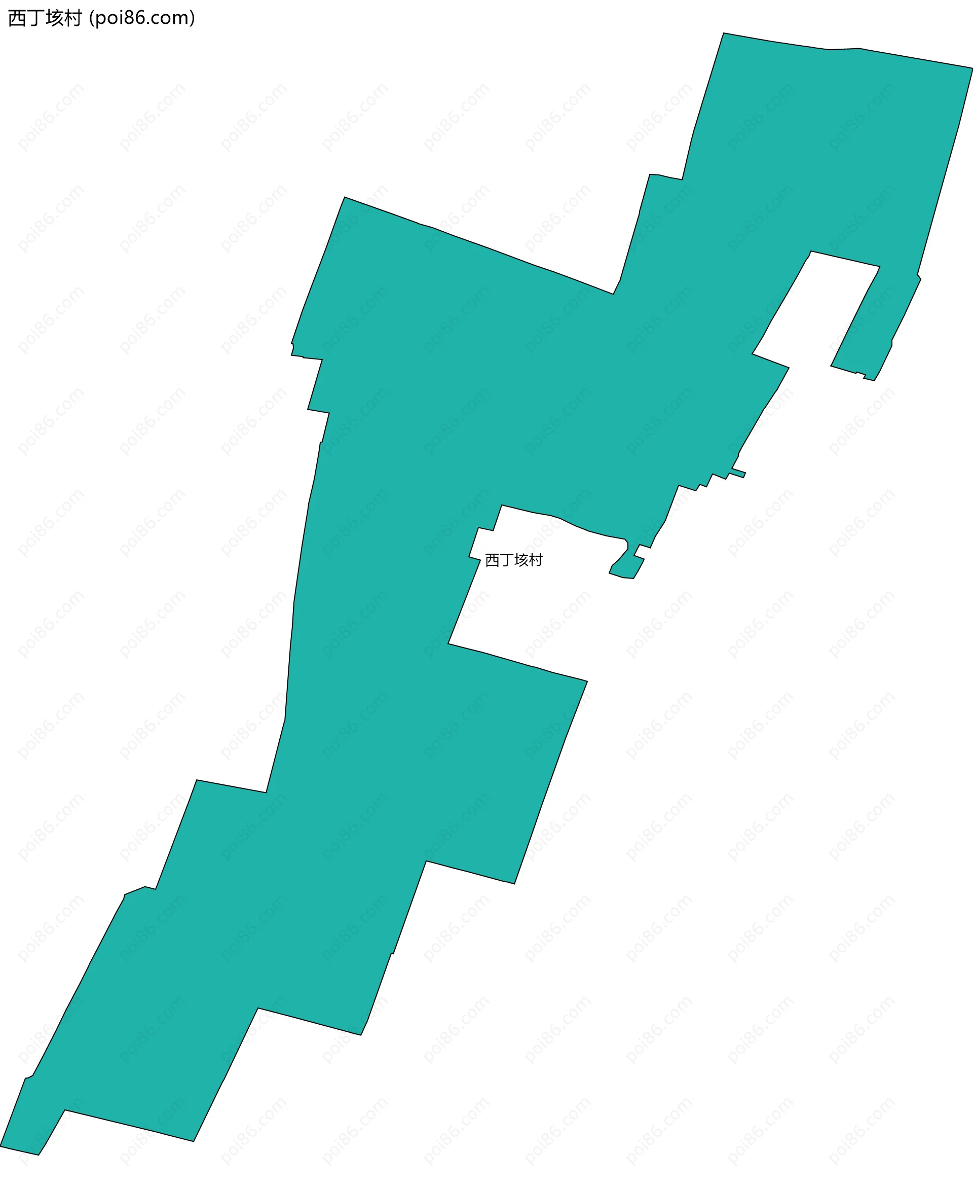 西丁垓村边界地图