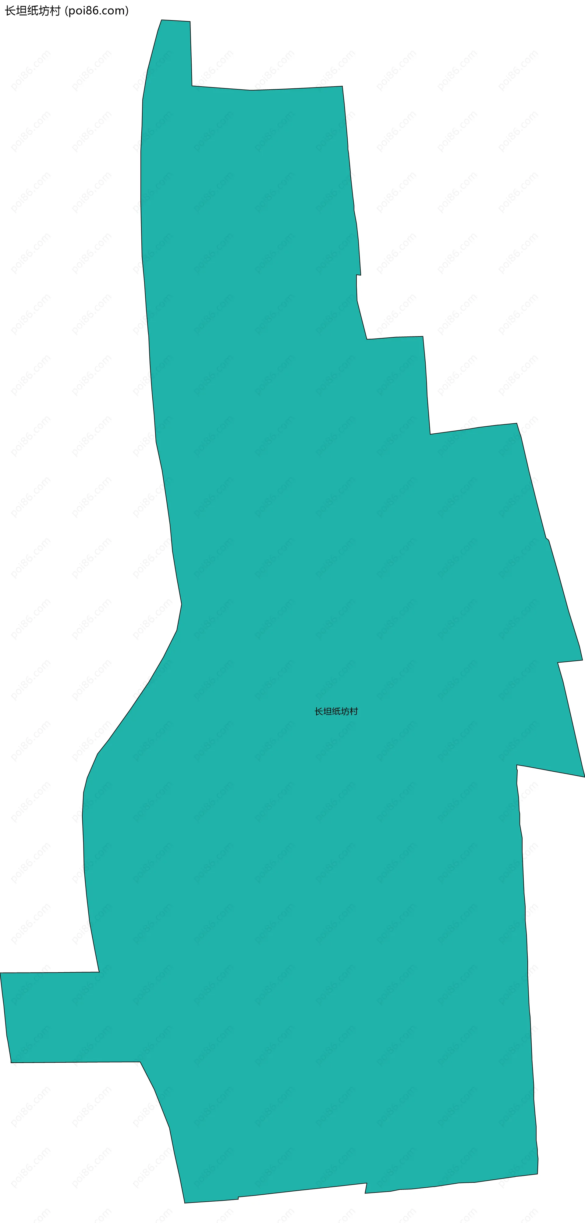 长坦纸坊村边界地图