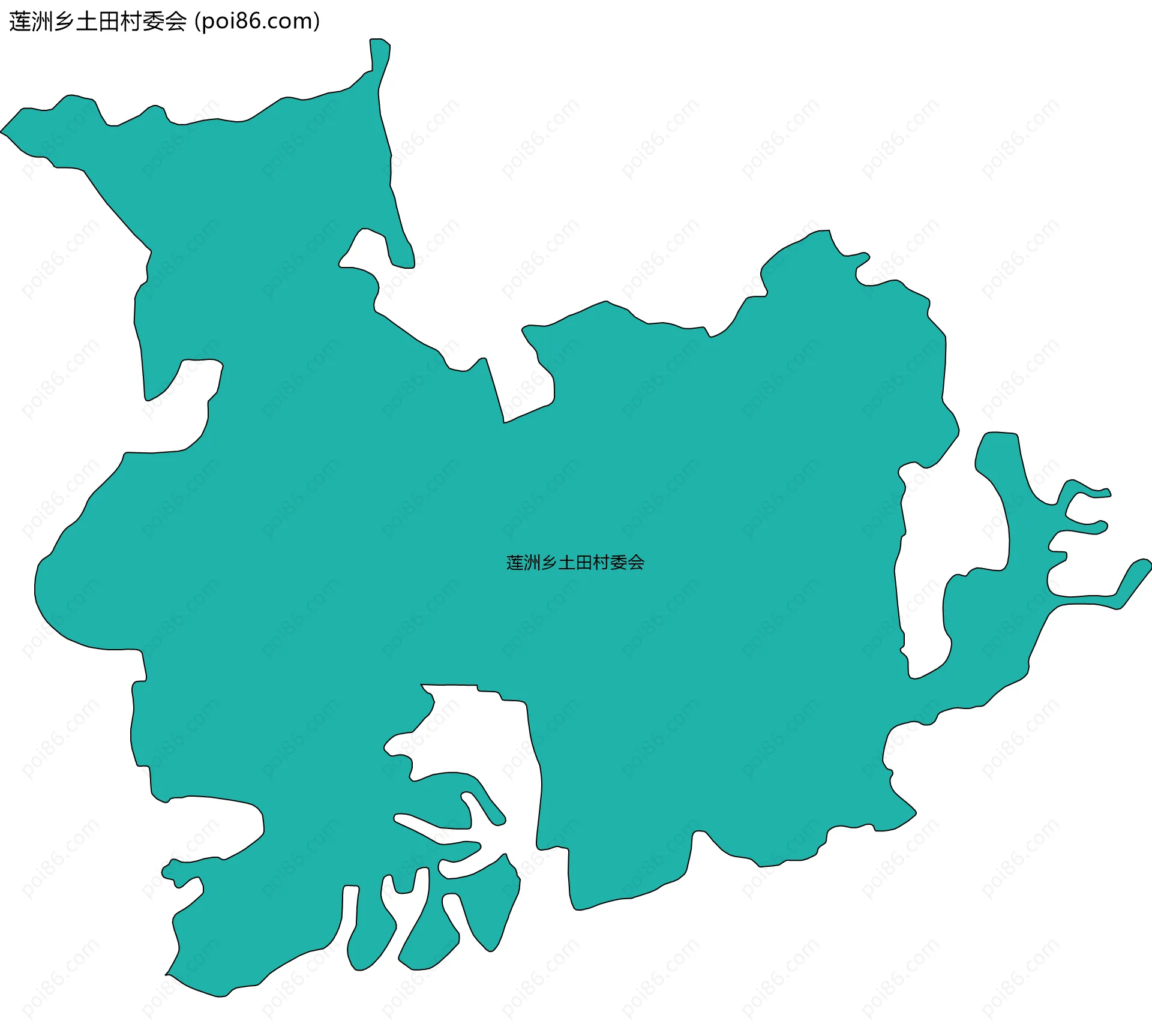 莲洲乡土田村委会边界地图