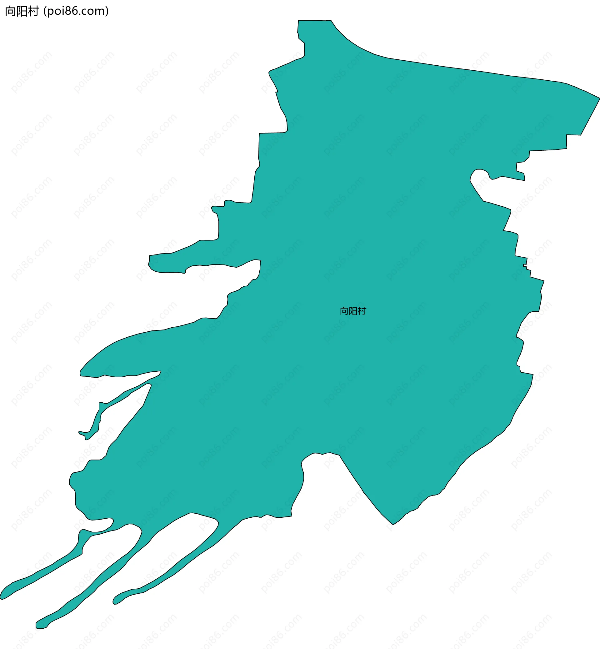 向阳村边界地图