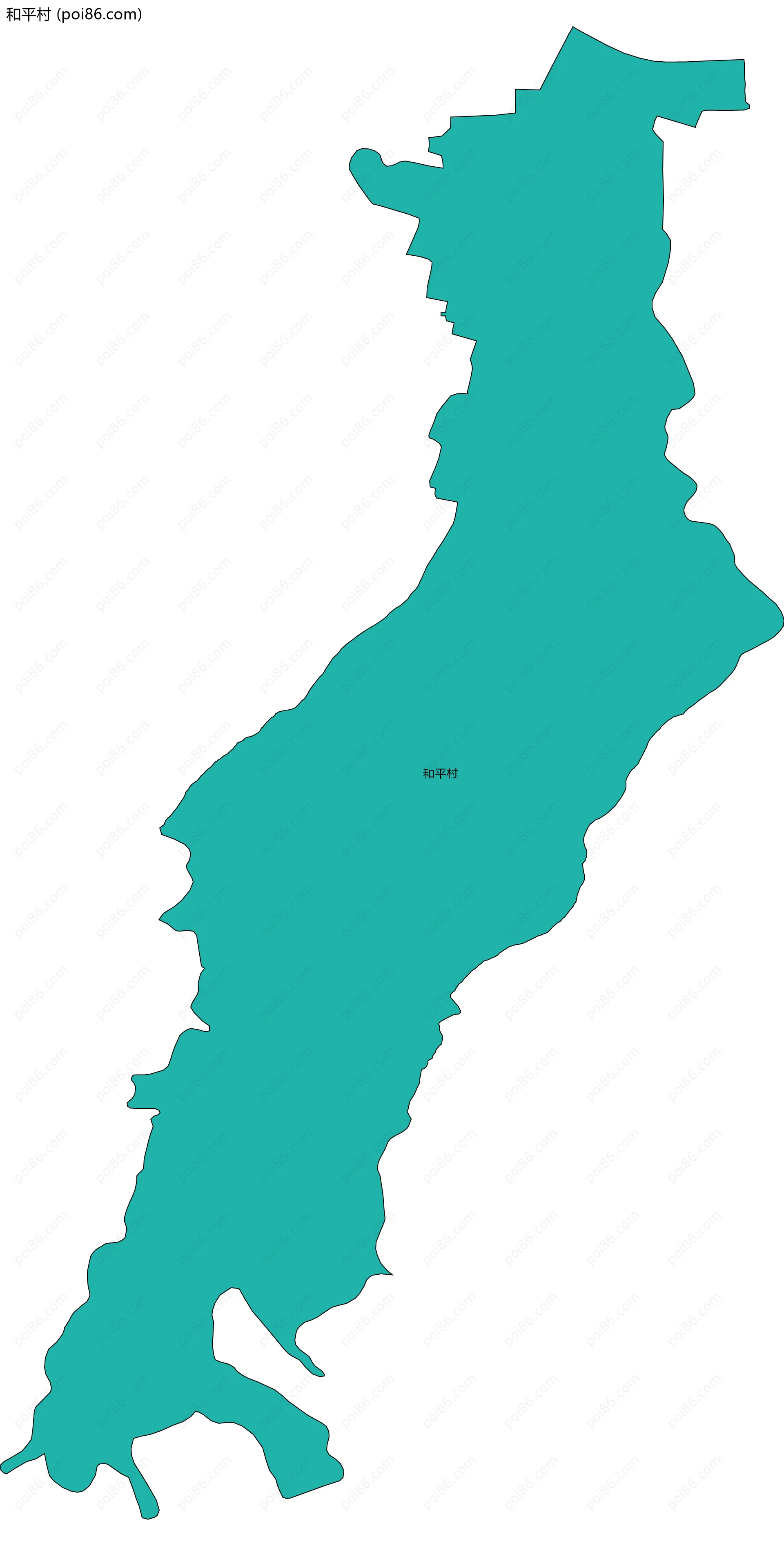 和平村边界地图