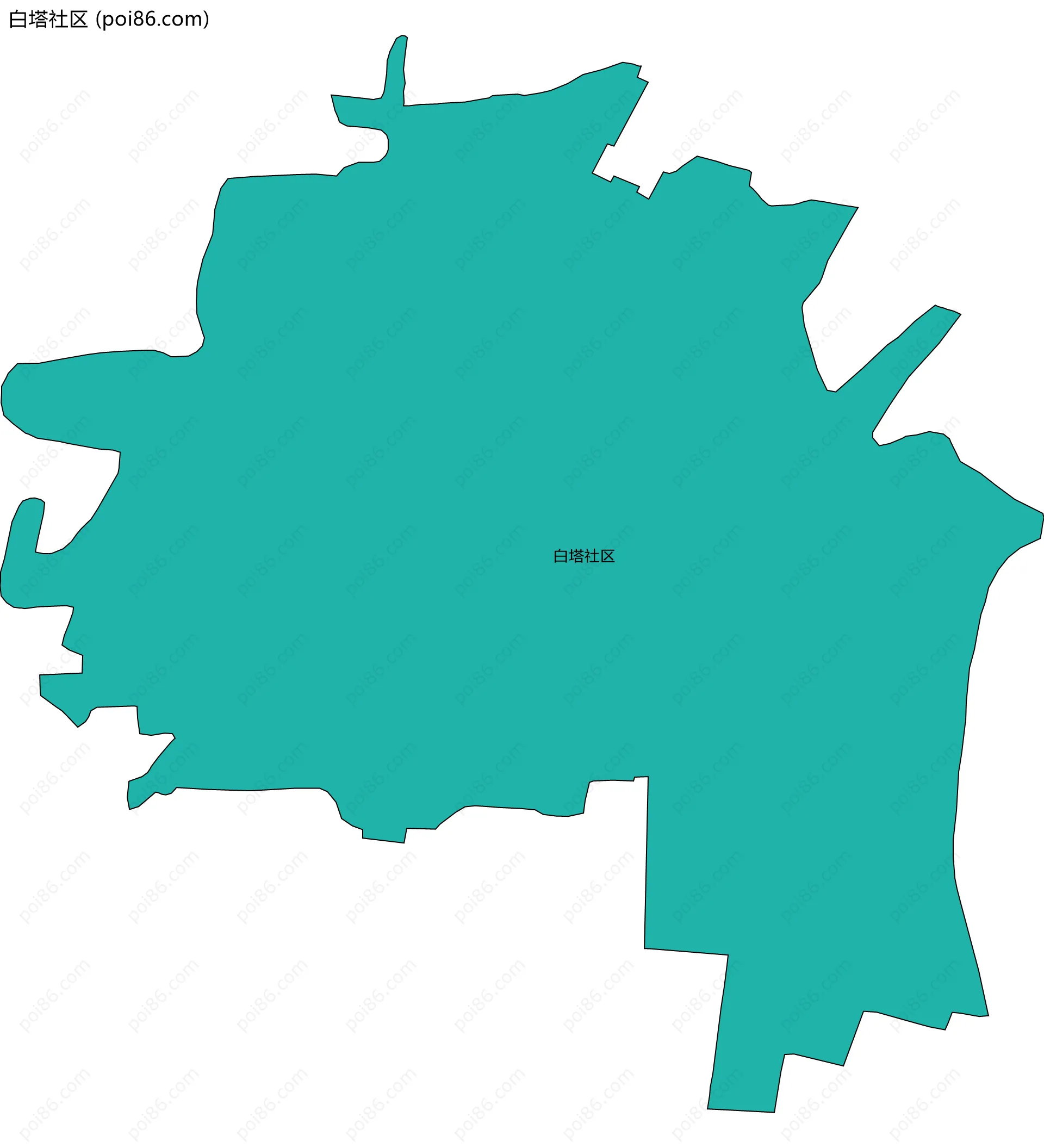 白塔社区边界地图