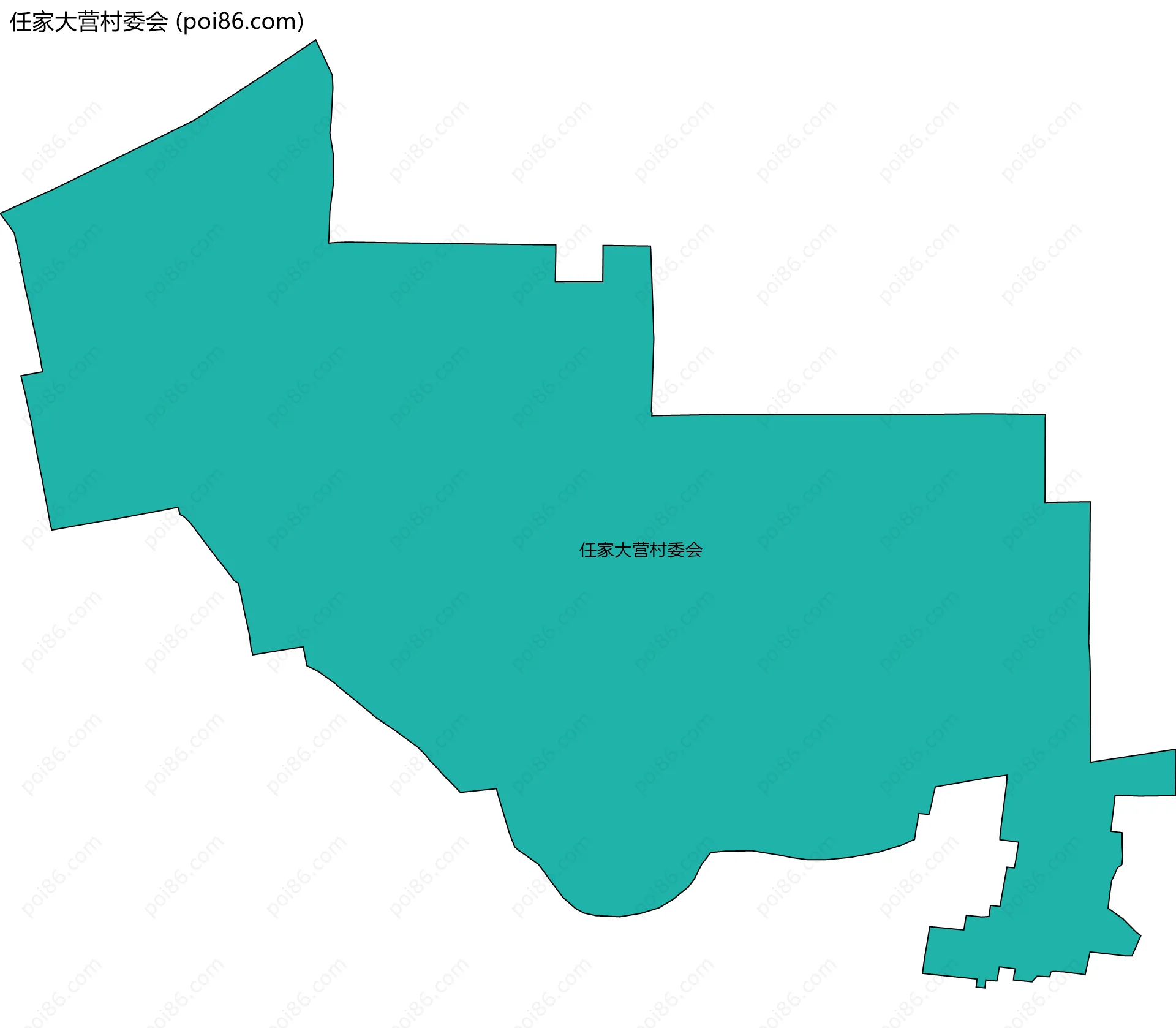 任家大营村委会边界地图