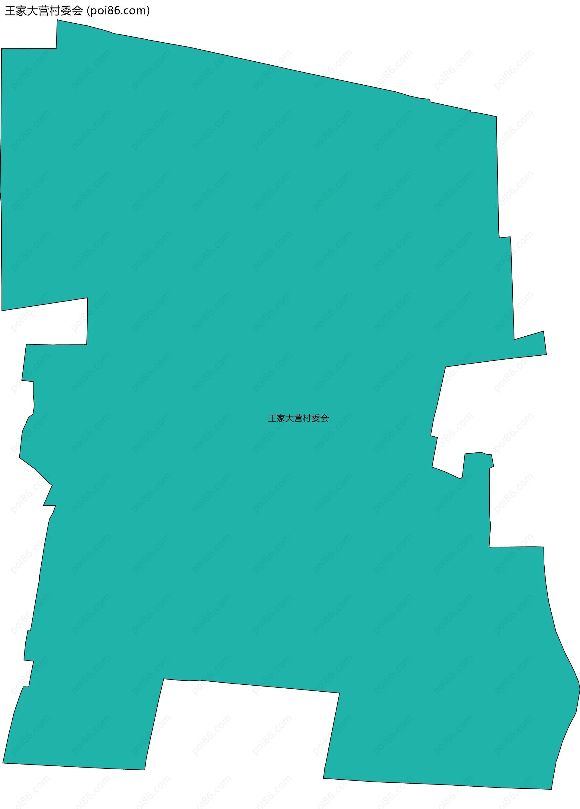王家大营村委会边界地图