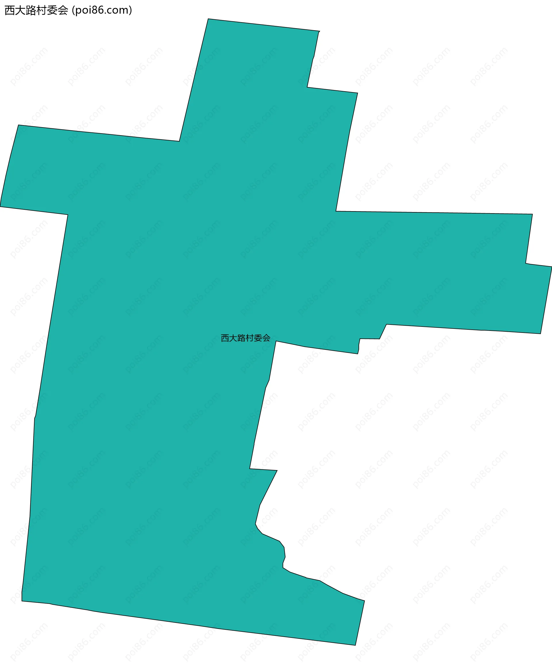 西大路村委会边界地图