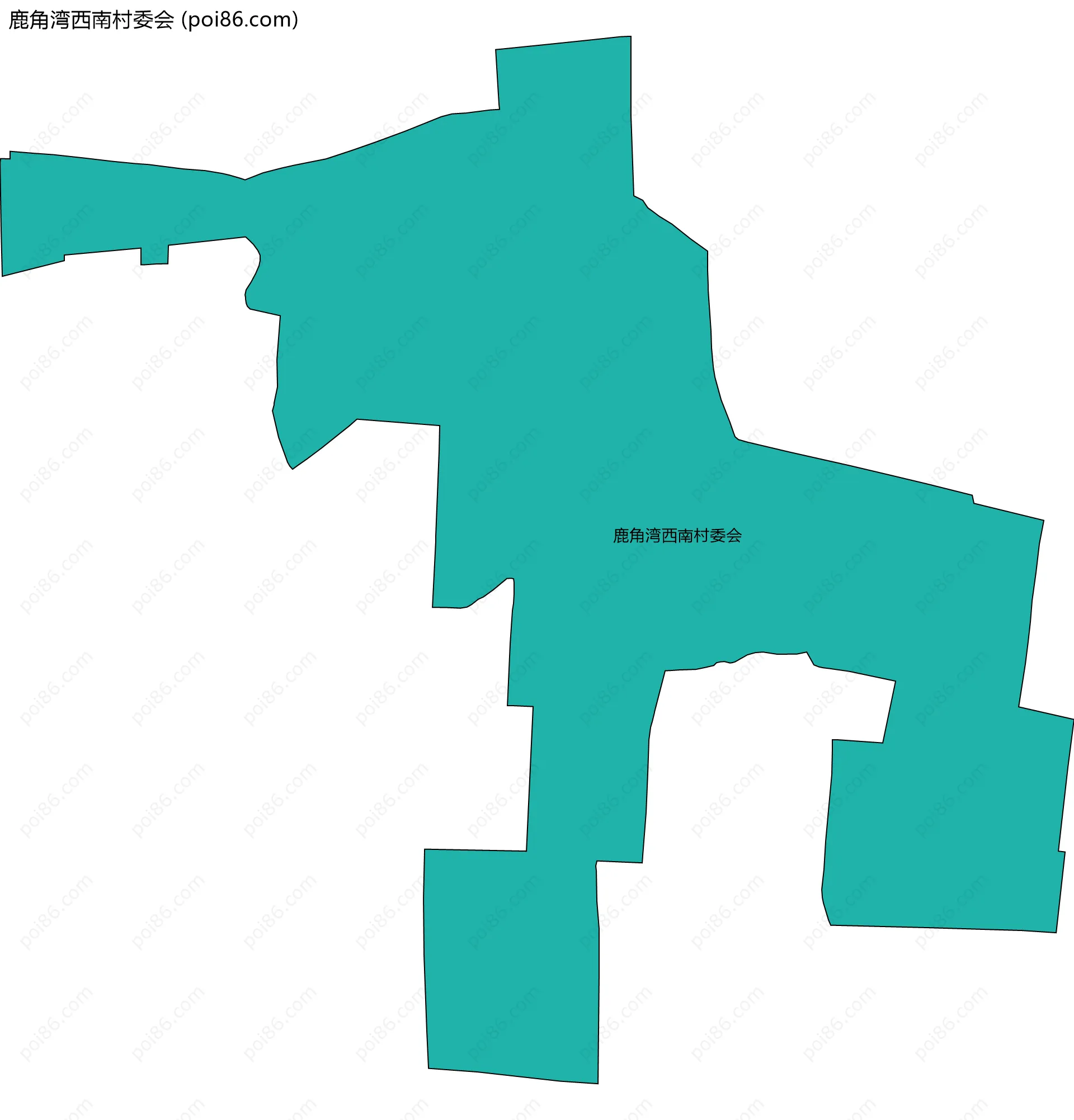 鹿角湾西南村委会边界地图