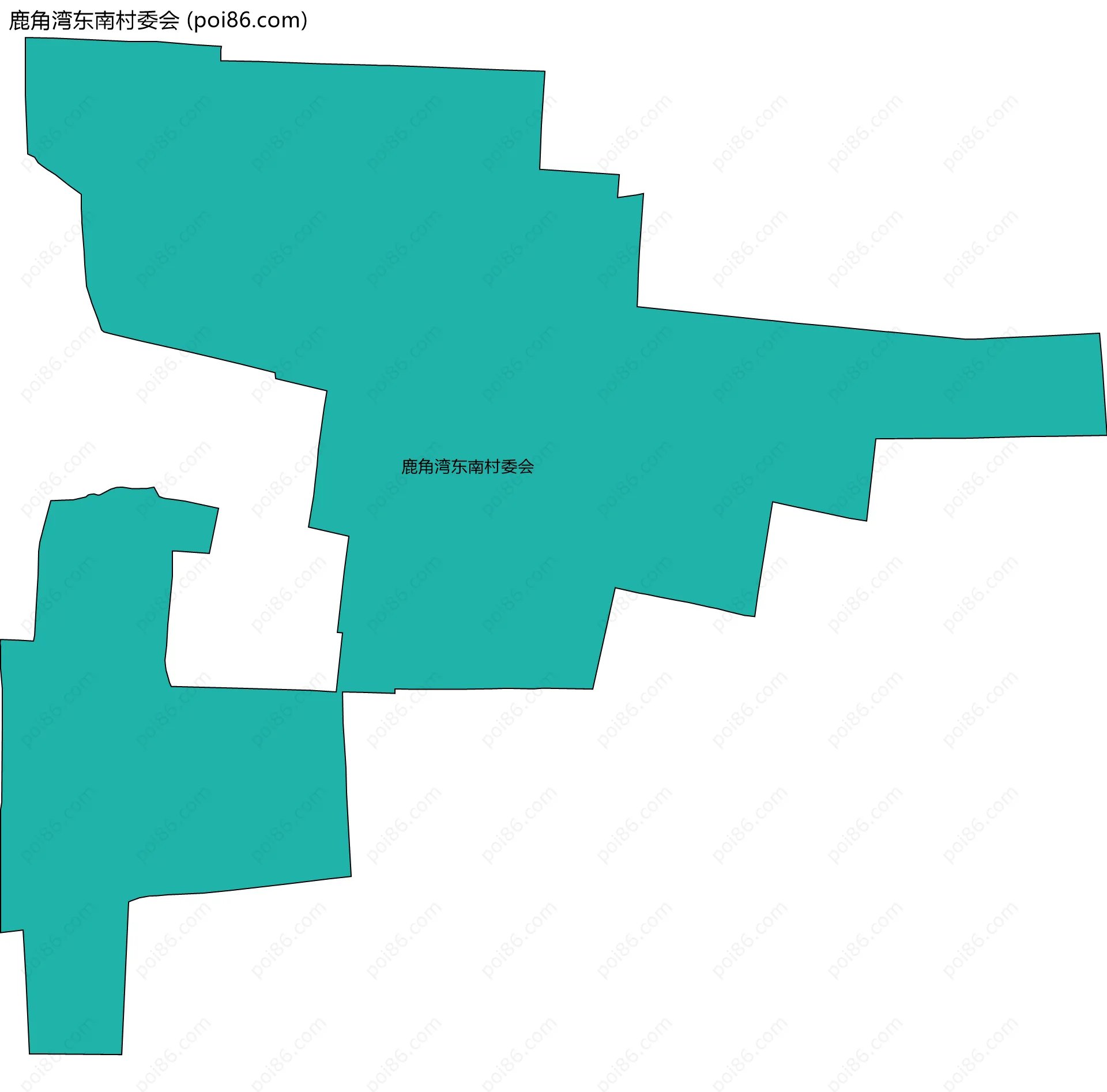 鹿角湾东南村委会边界地图