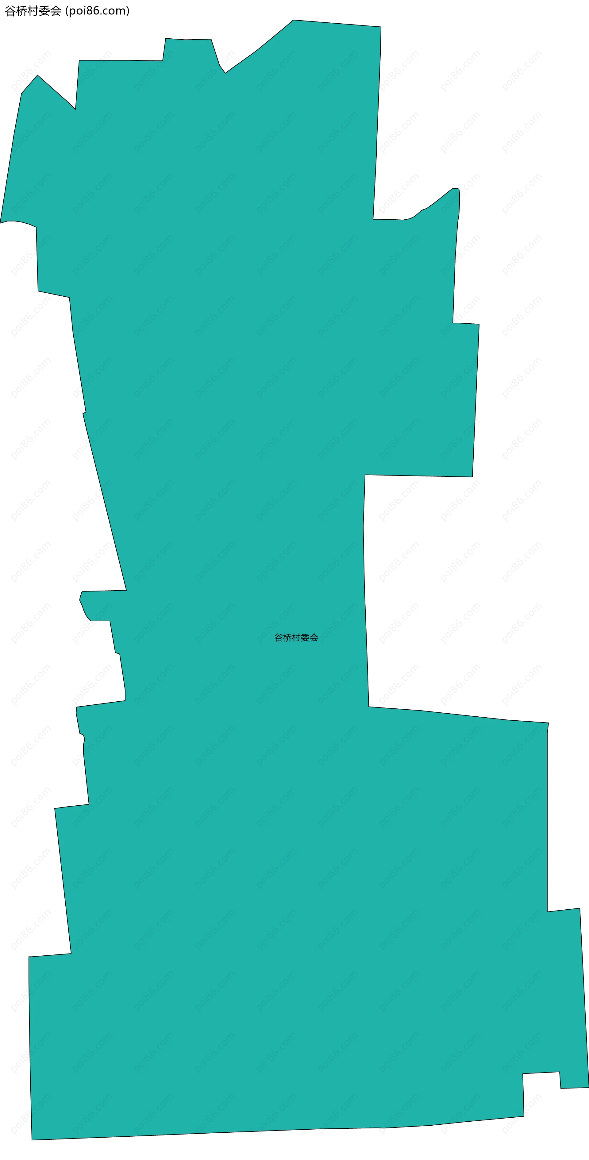谷桥村委会边界地图