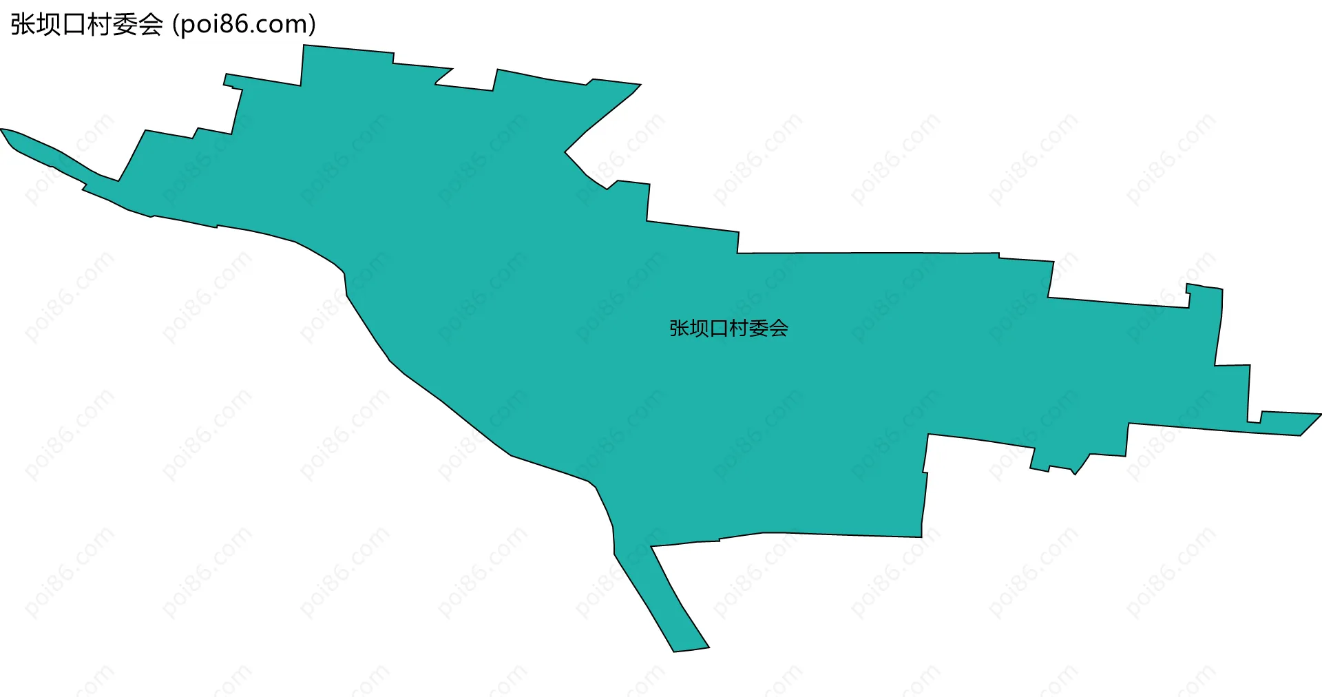 张坝口村委会边界地图