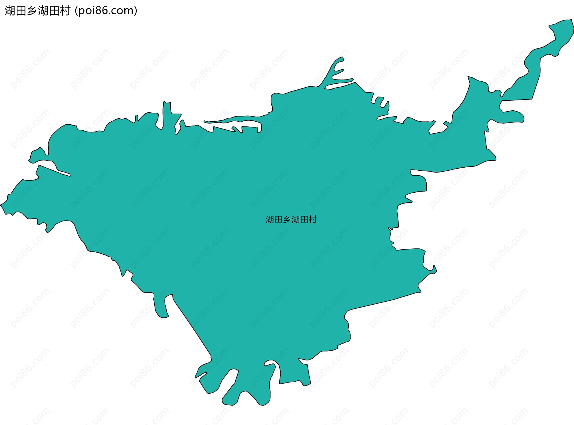 湖田乡湖田村边界地图