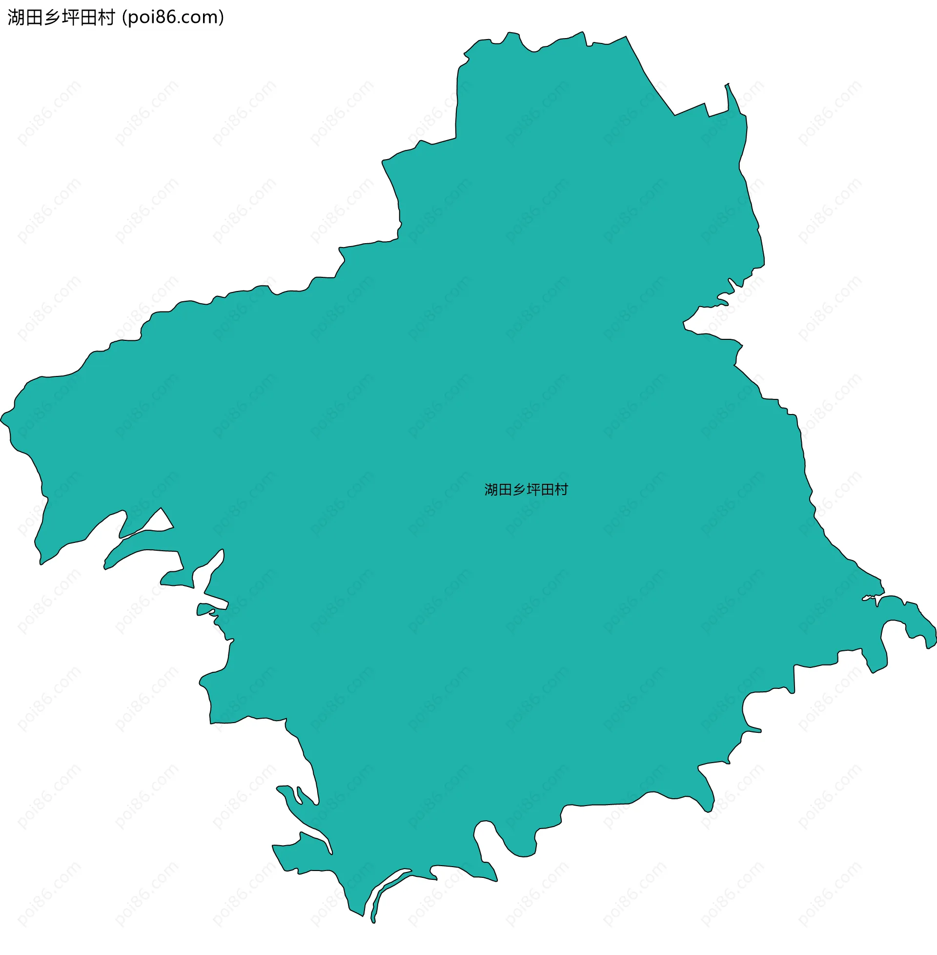 湖田乡坪田村边界地图