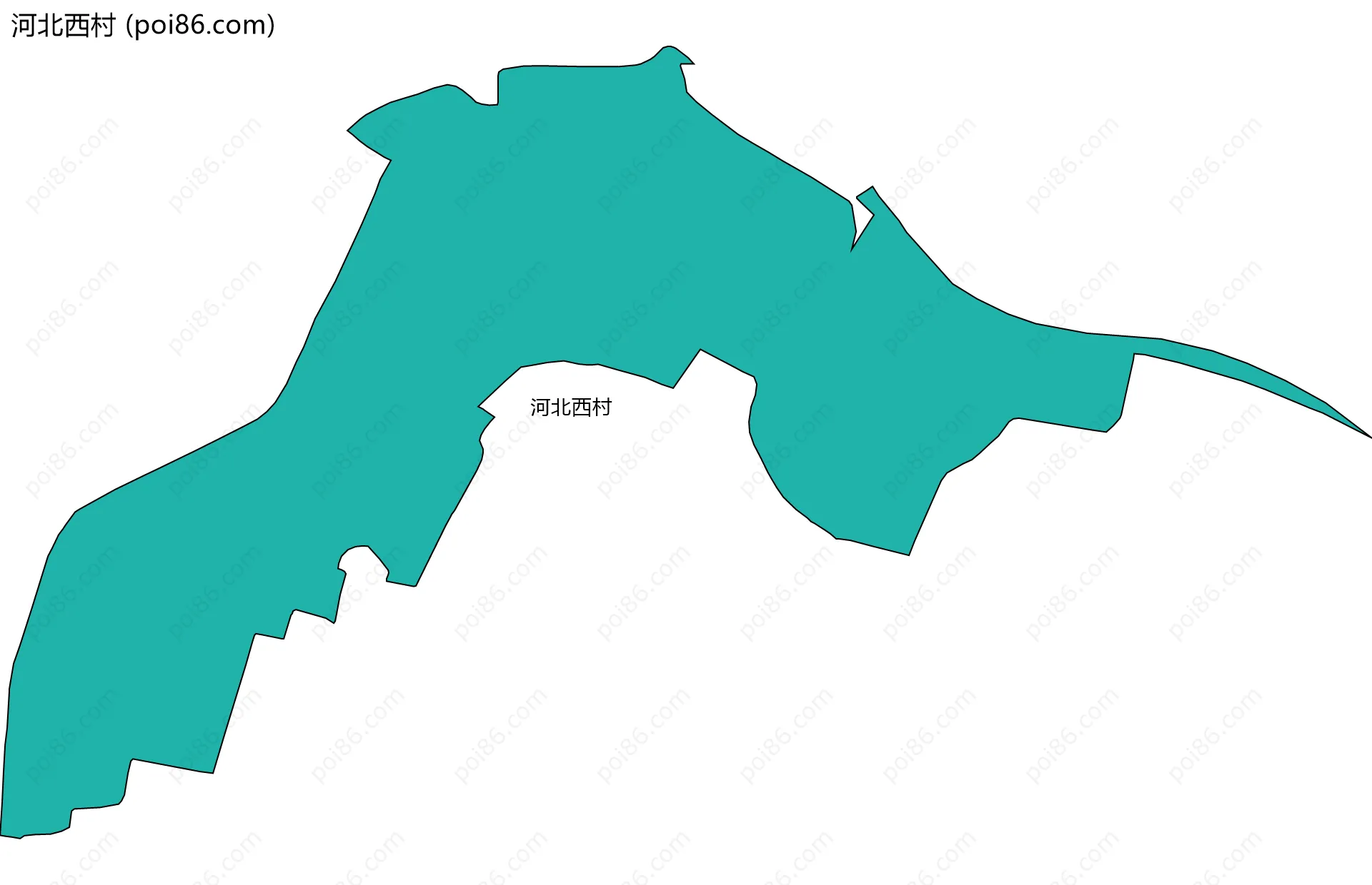 河北西村边界地图