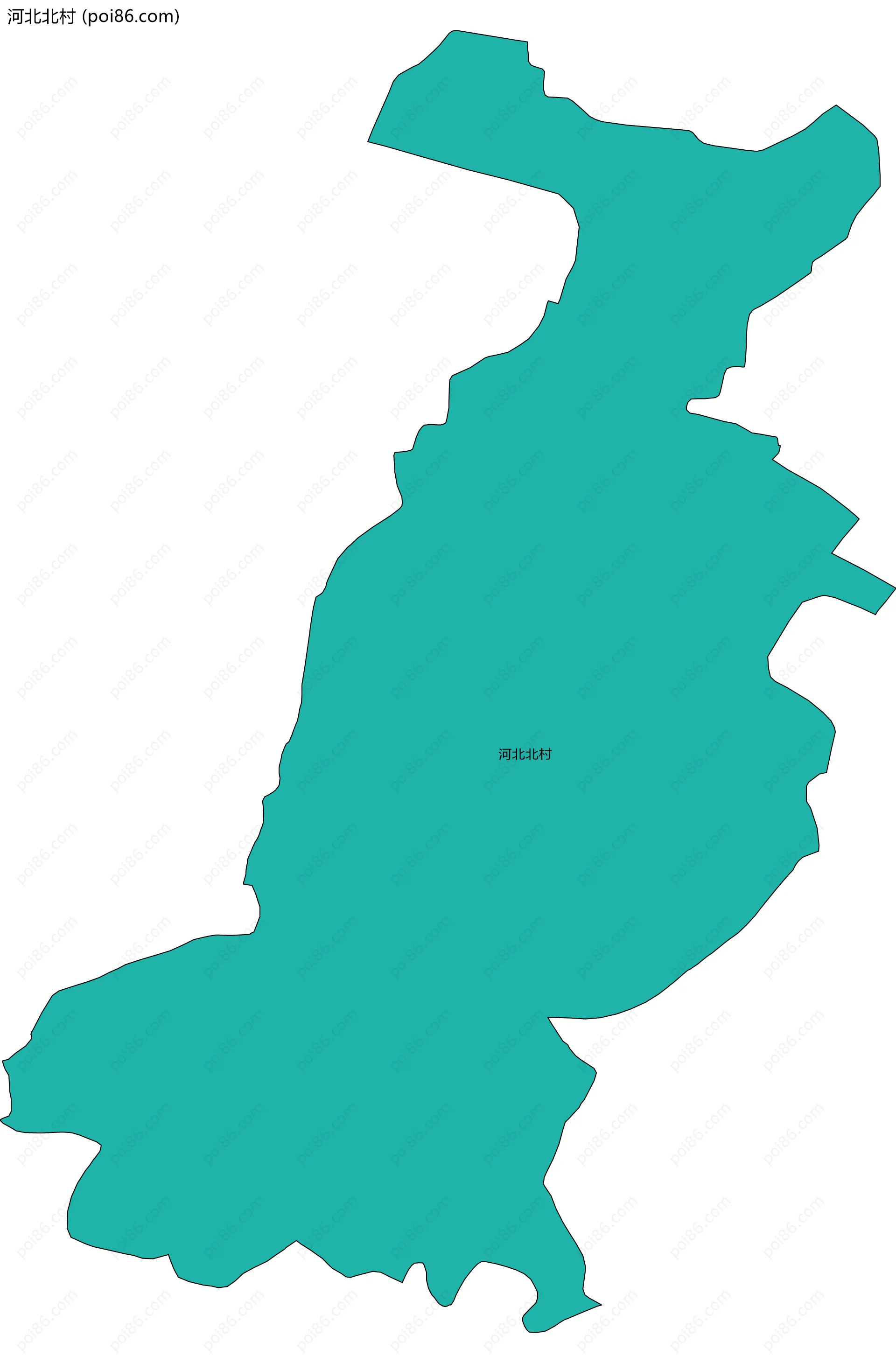 河北北村边界地图