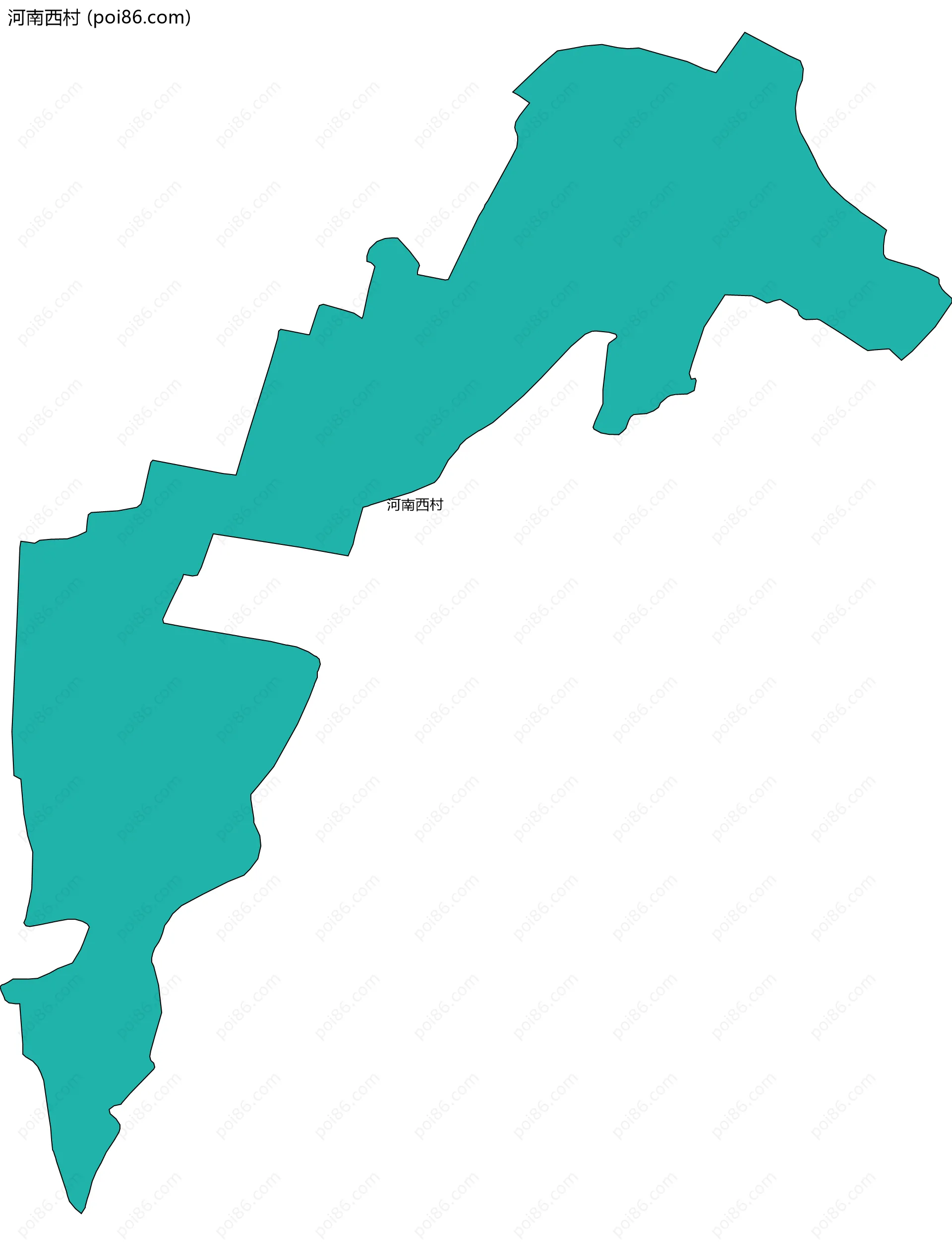 河南西村边界地图