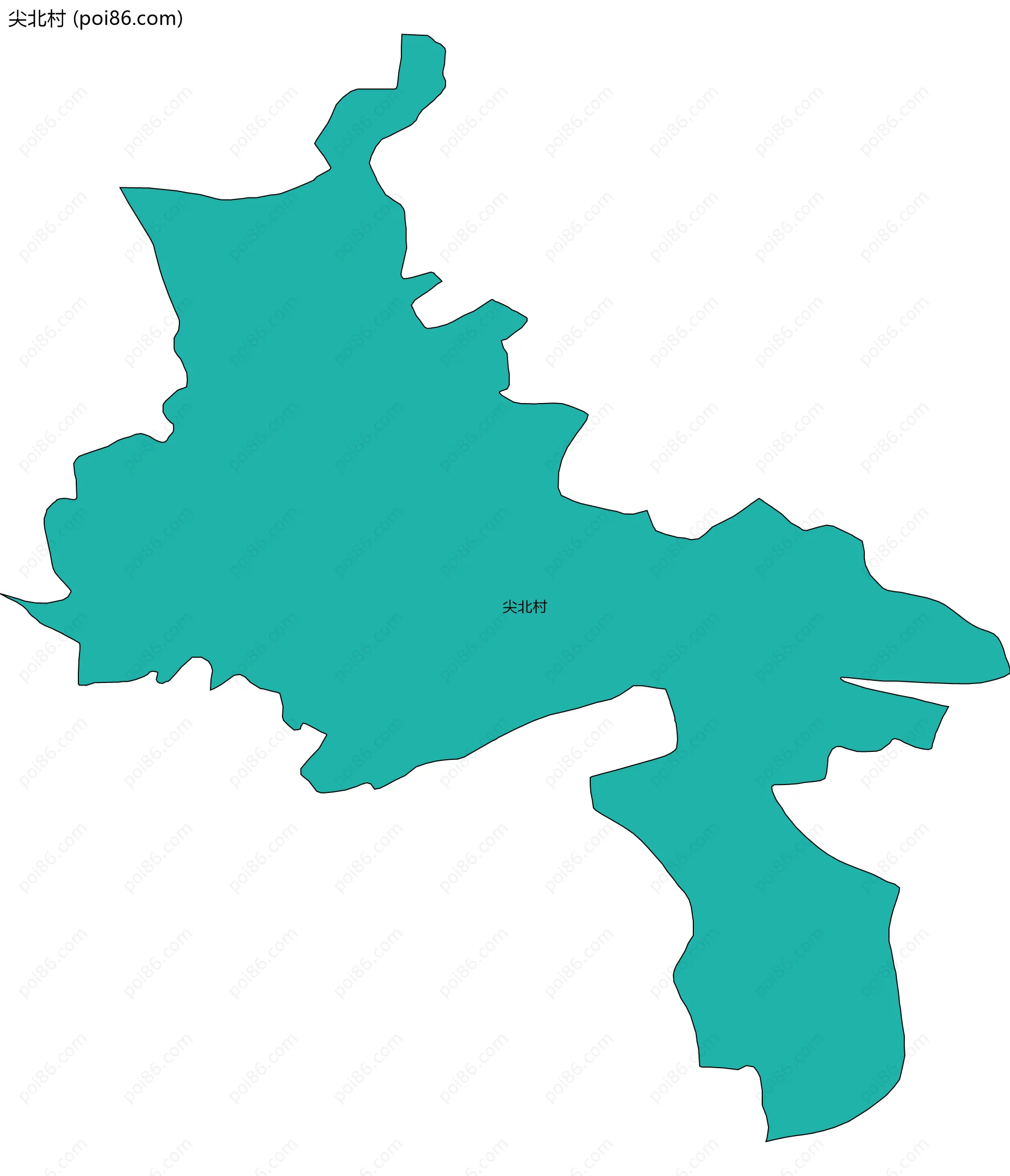 尖北村边界地图