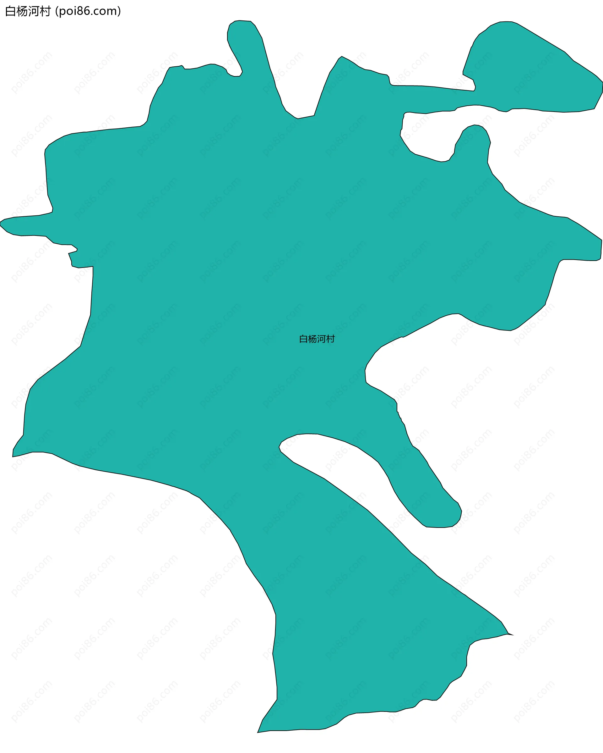 白杨河村边界地图