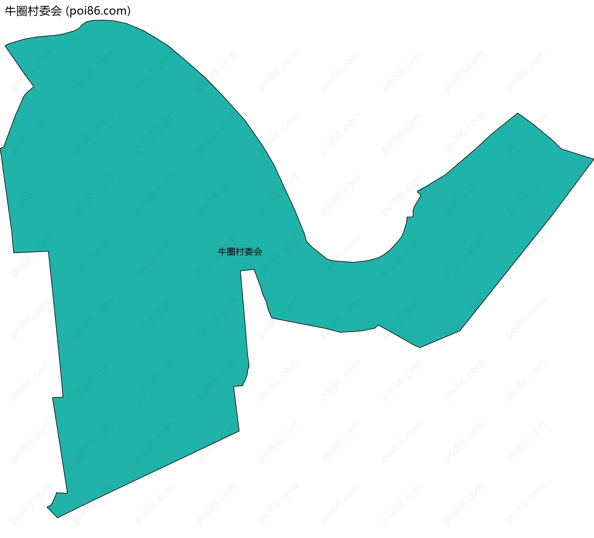 牛圈村委会边界地图