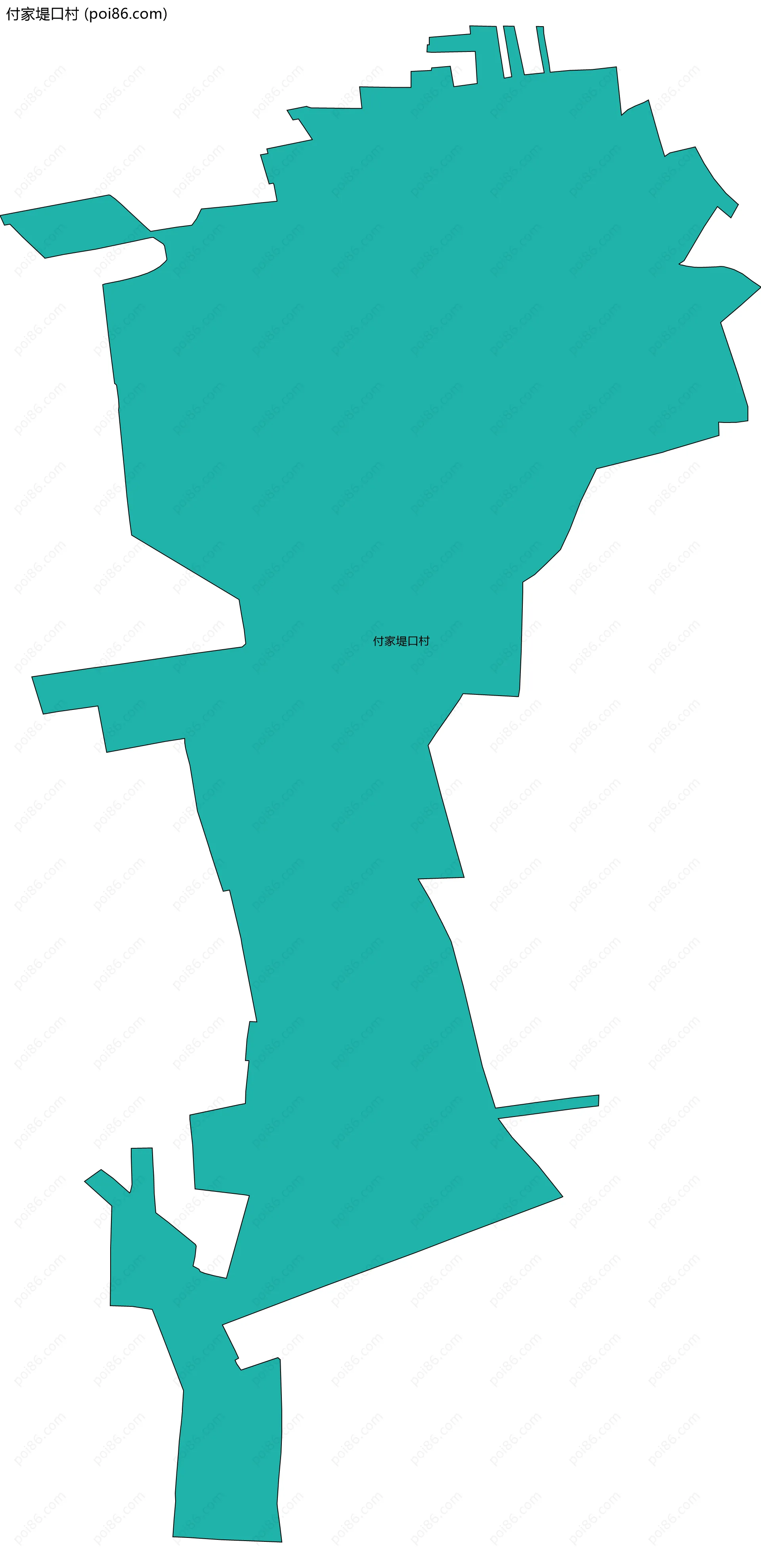 付家堤口村边界地图