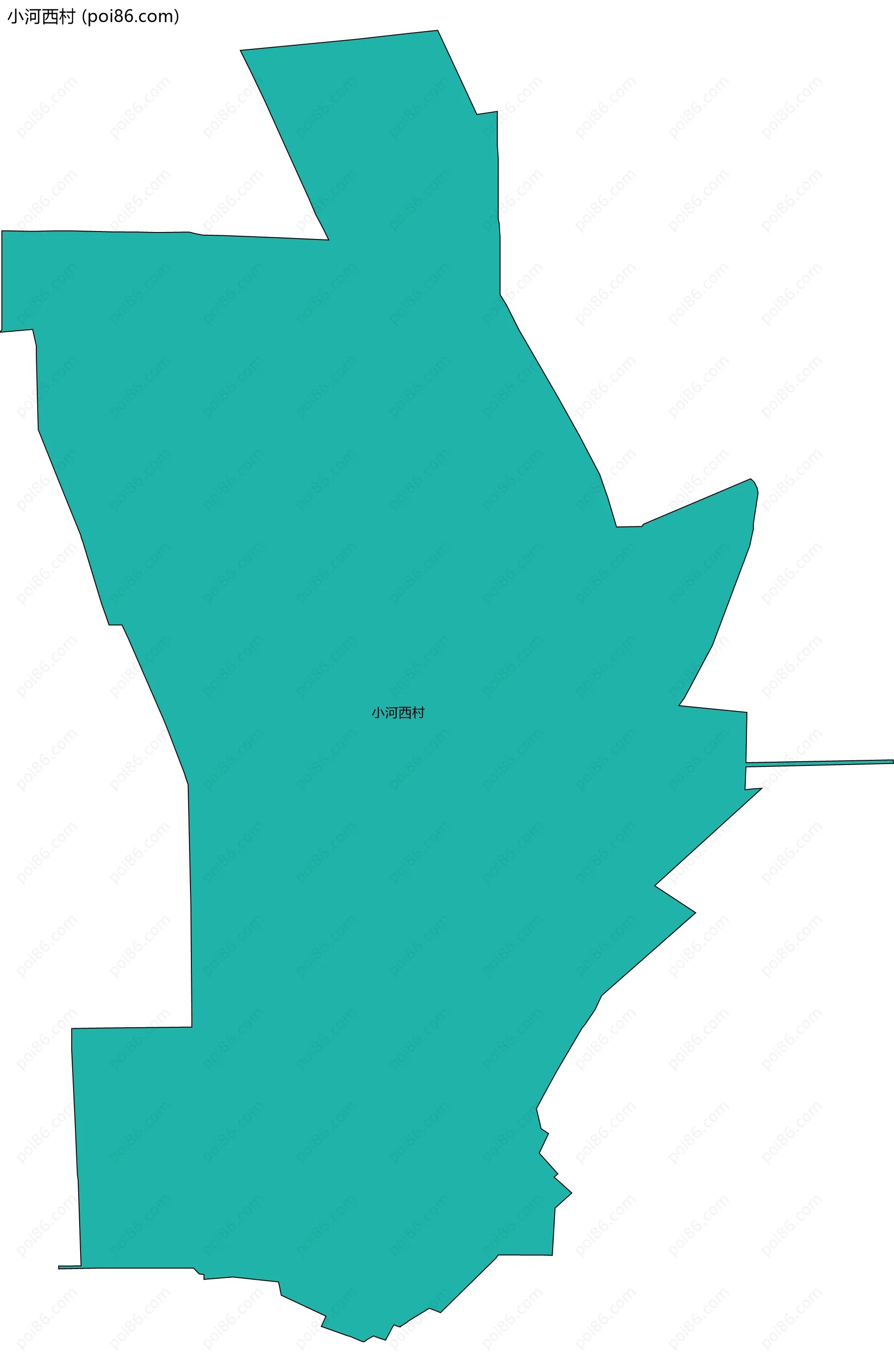 小河西村边界地图