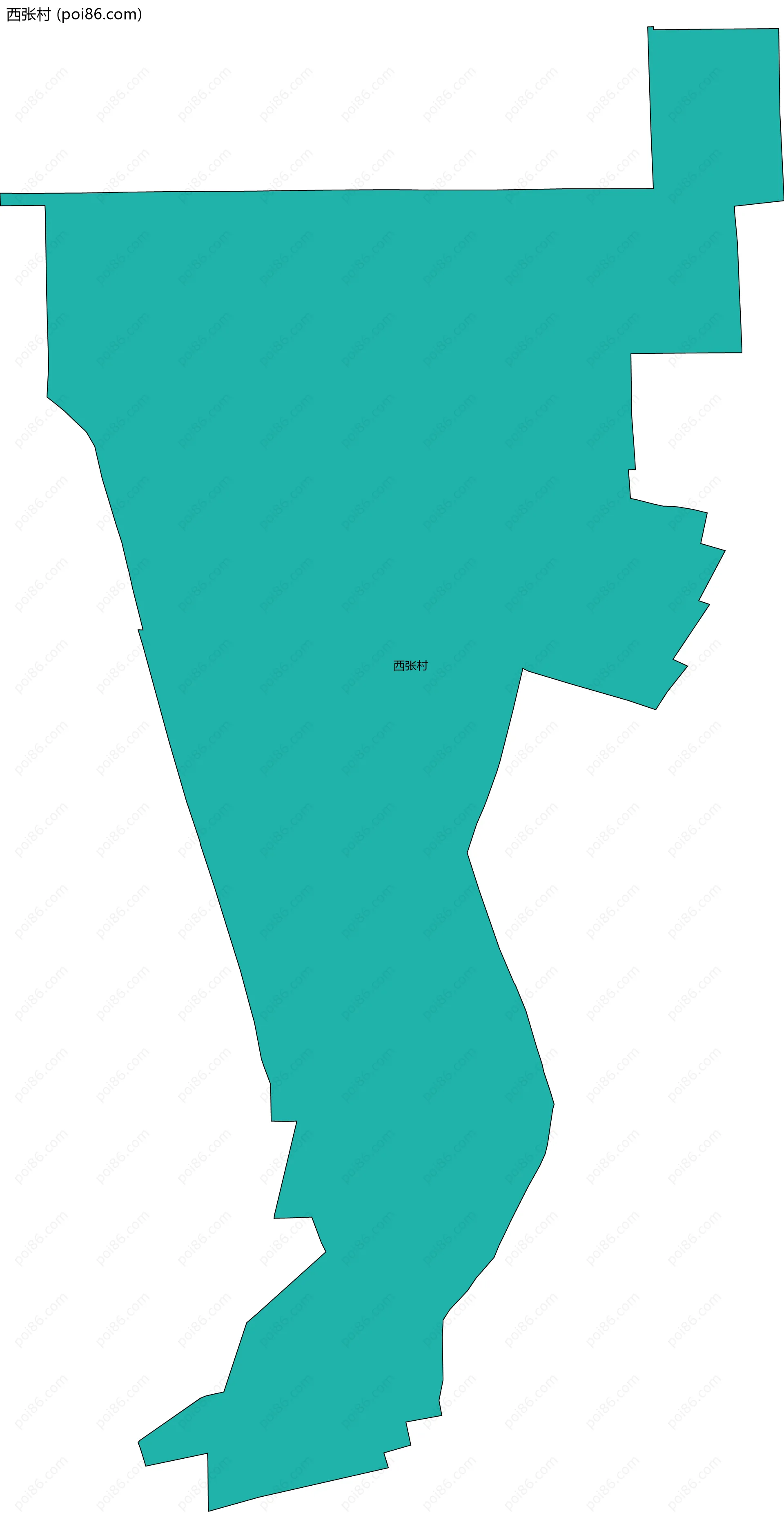 西张村边界地图