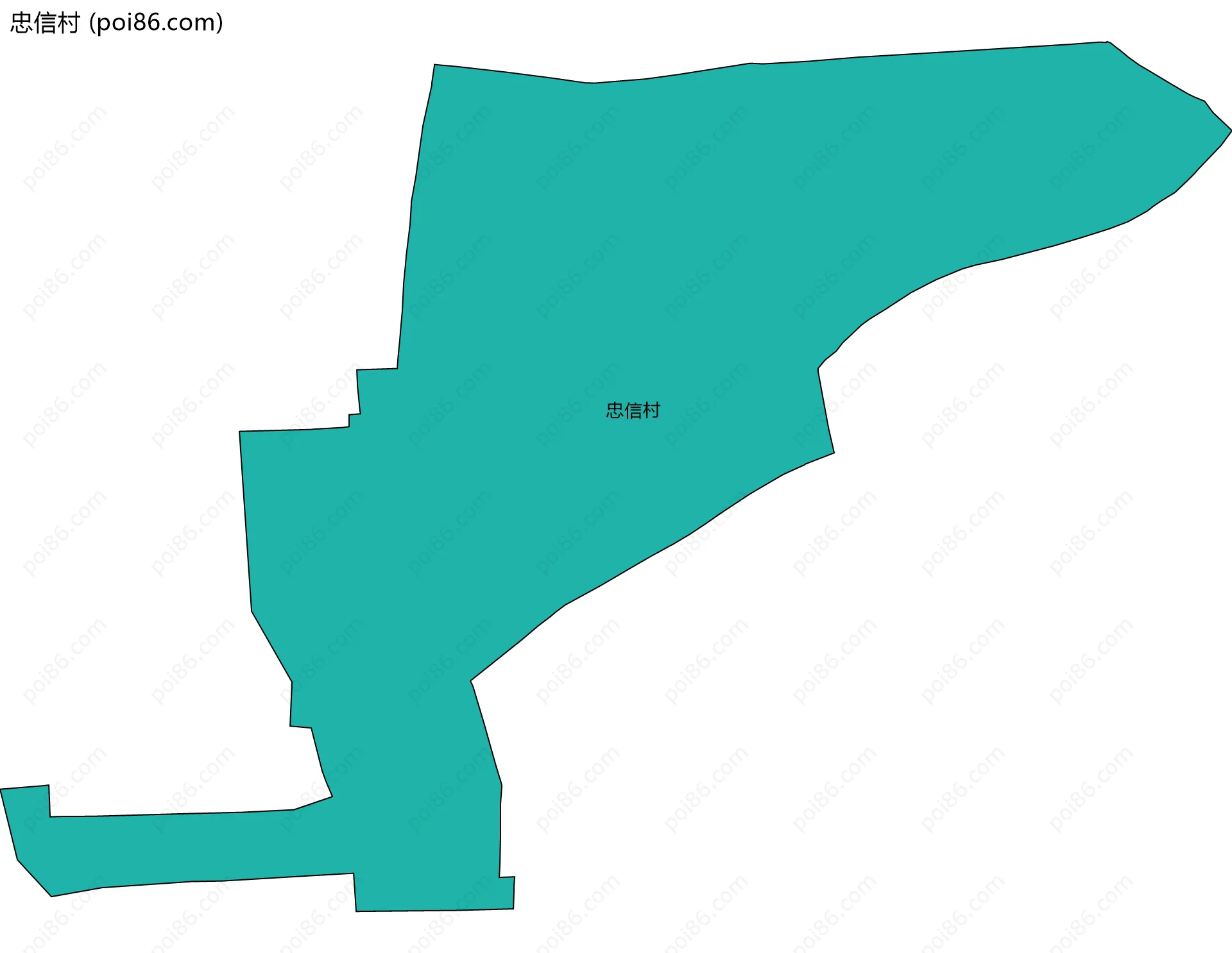 忠信村边界地图