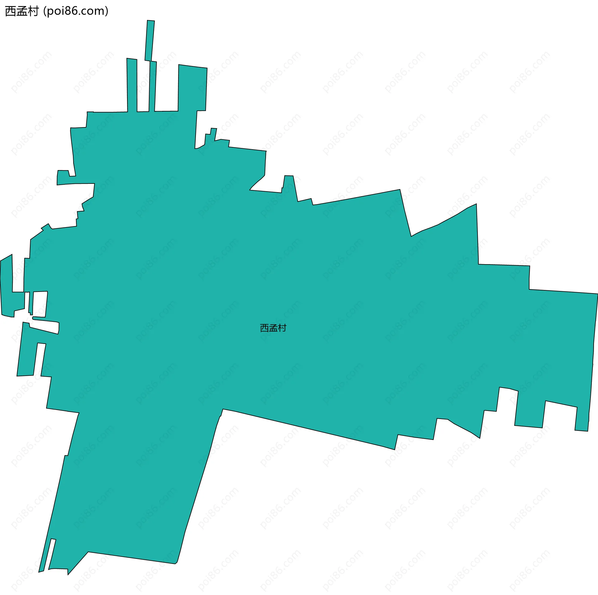 西孟村边界地图