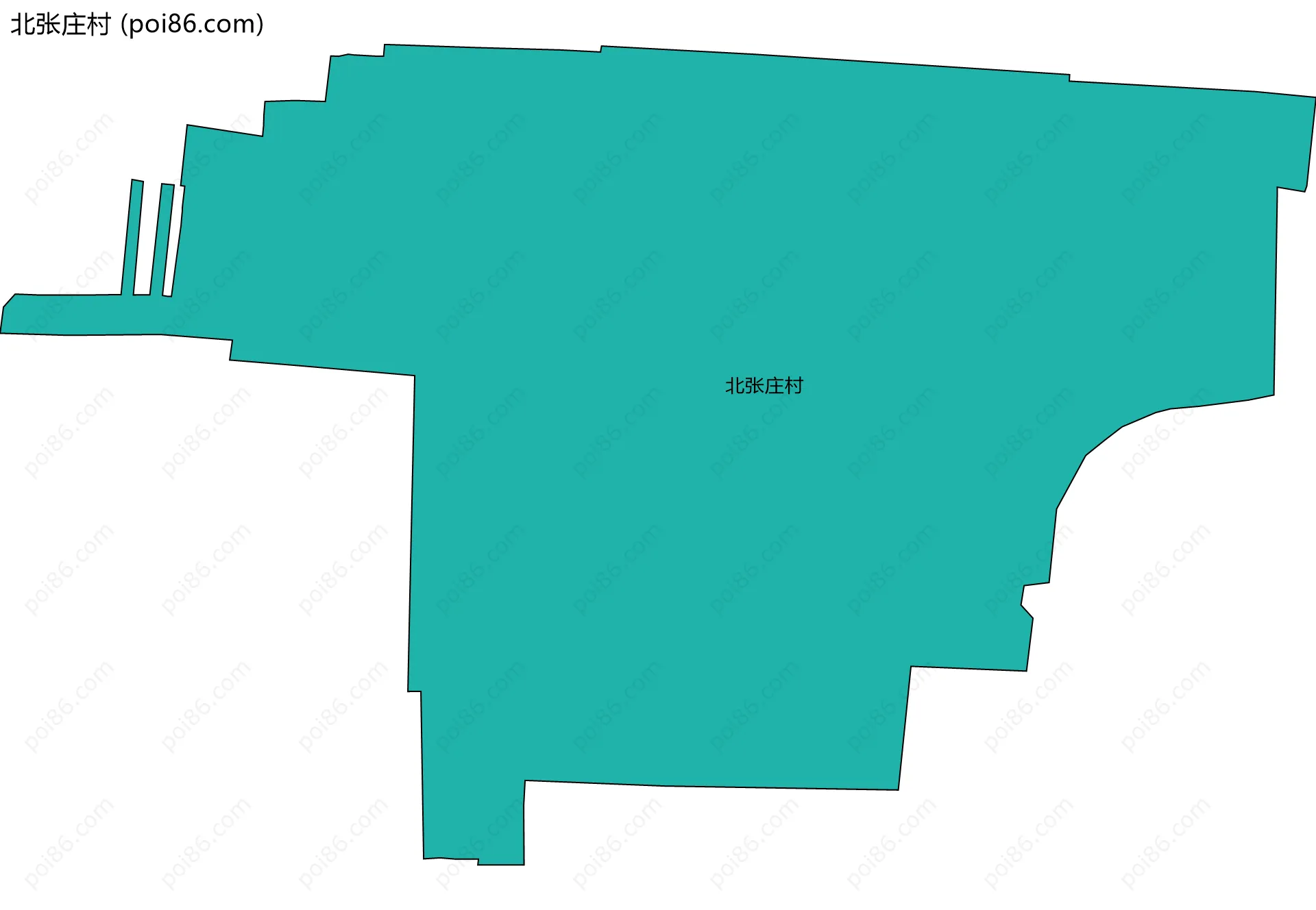北张庄村边界地图