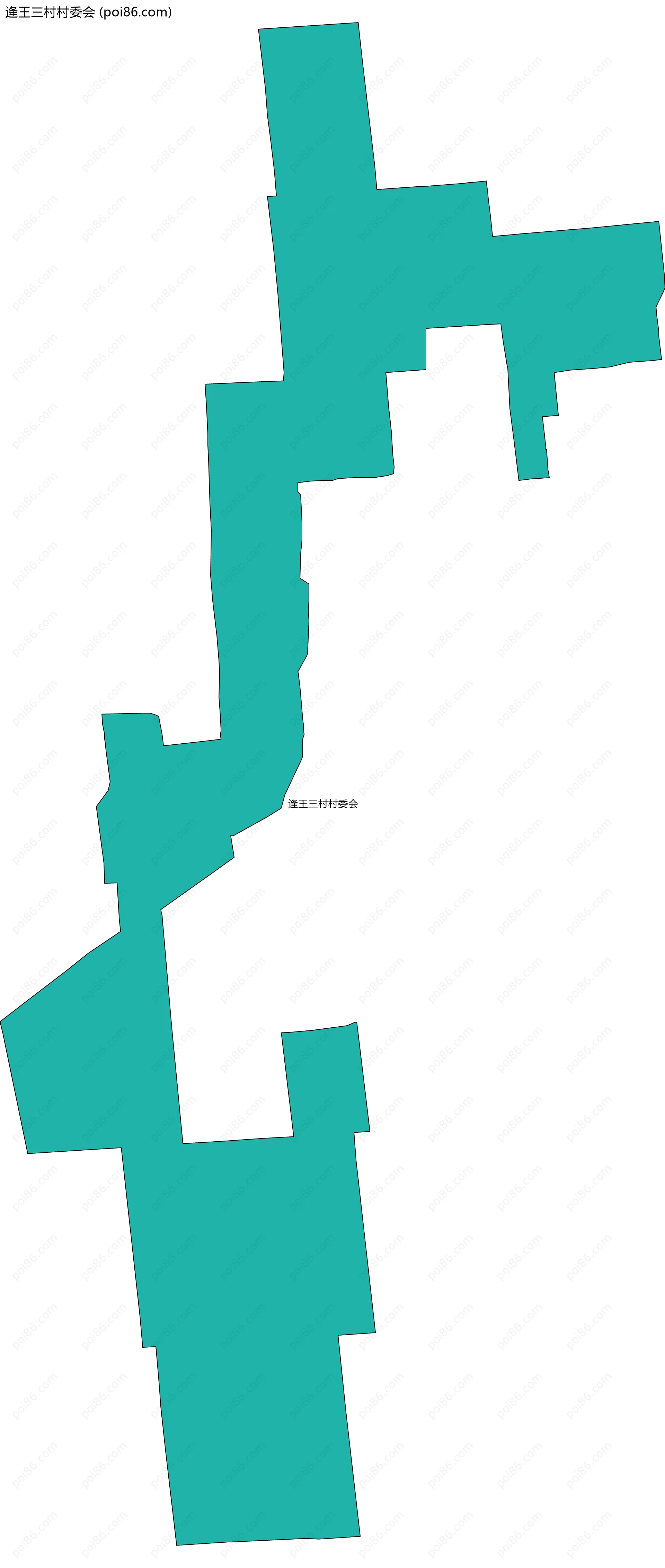 逄王三村村委会边界地图