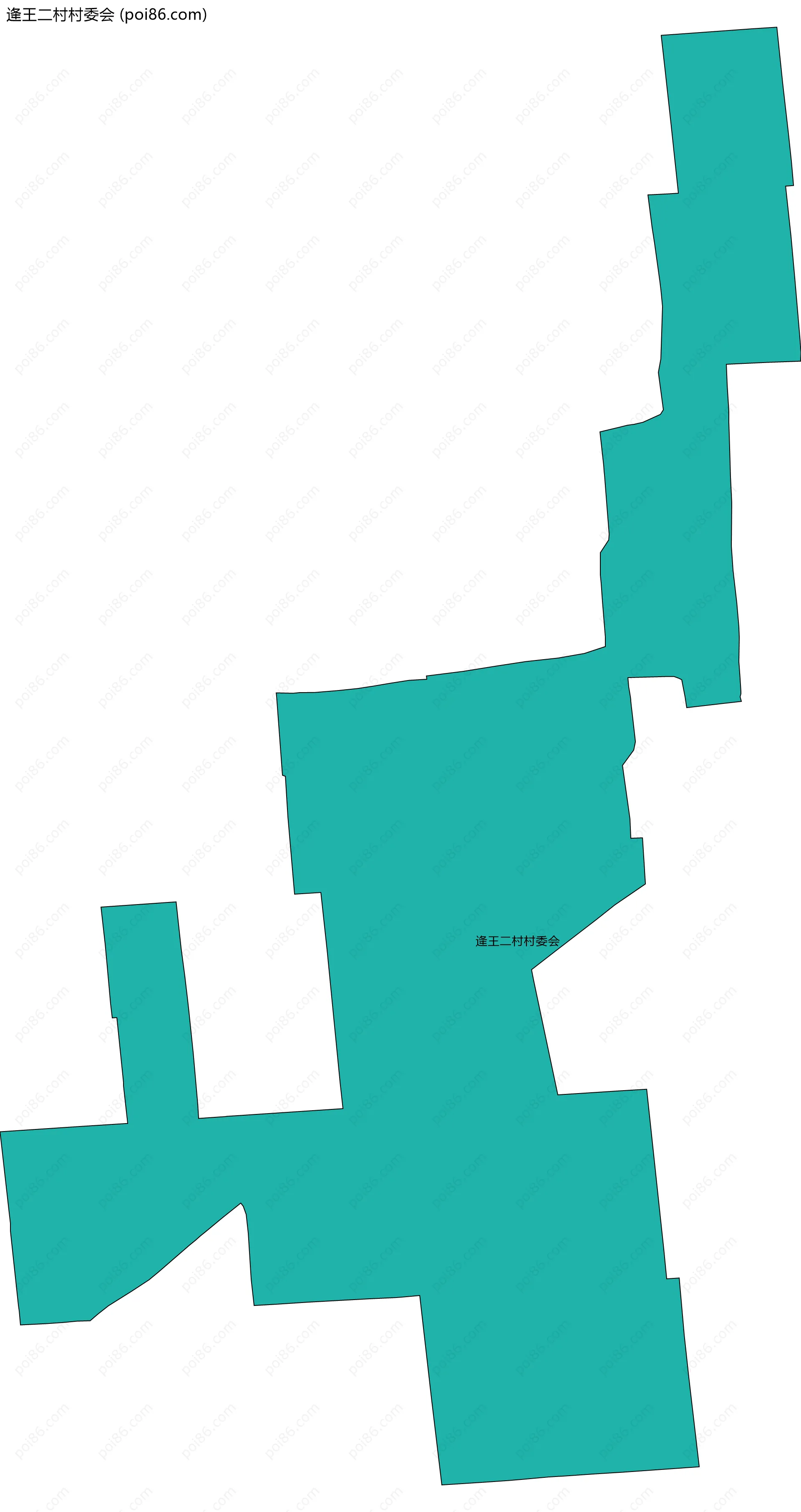 逄王二村村委会边界地图