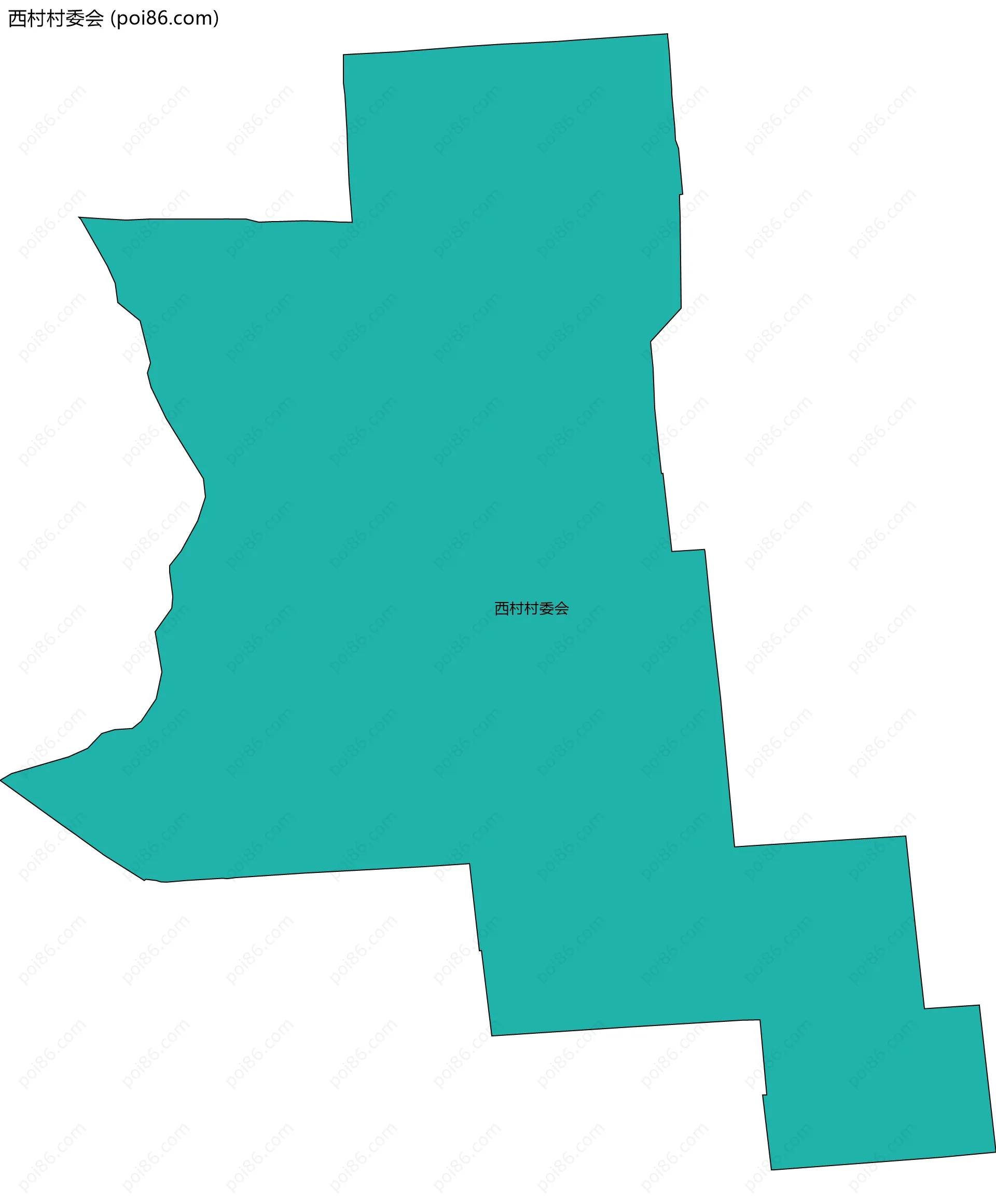 西村村委会边界地图