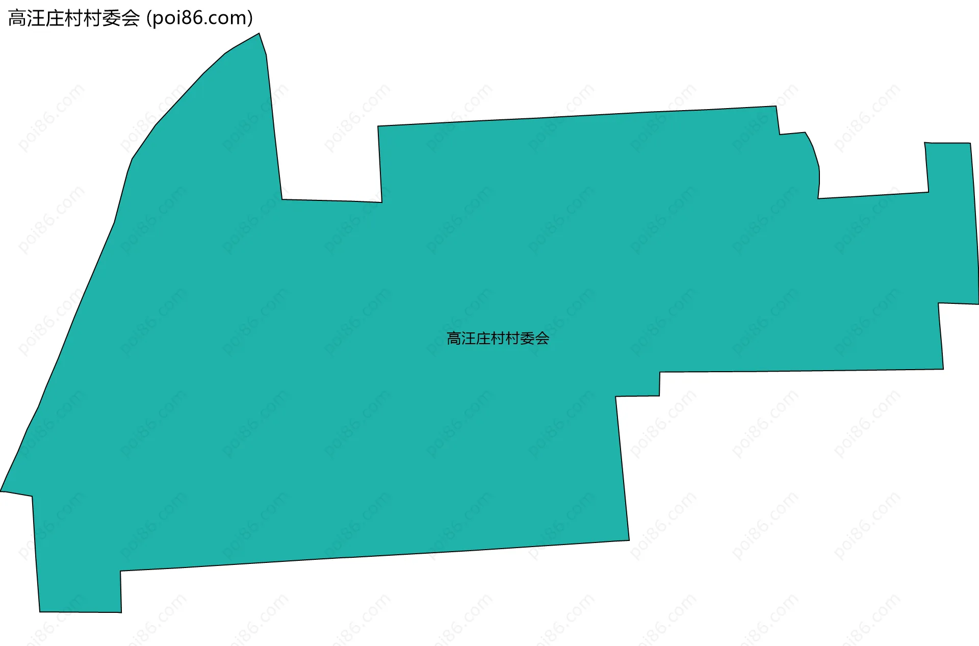 高汪庄村村委会边界地图