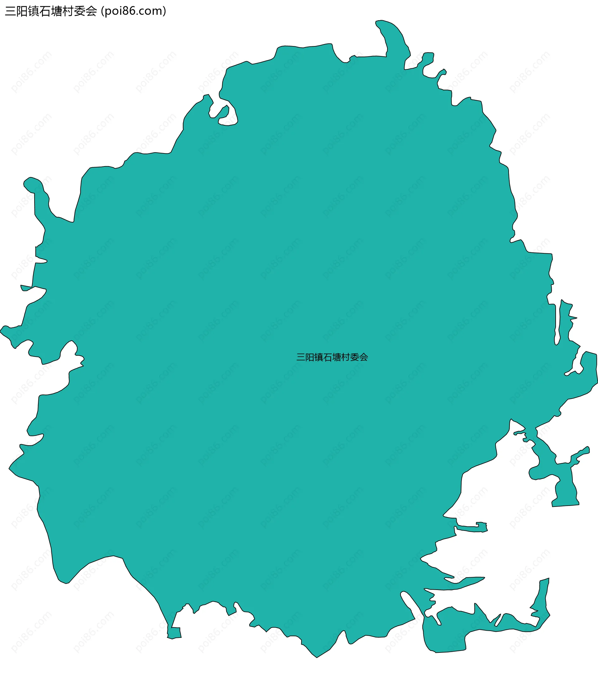 三阳镇石塘村委会边界地图