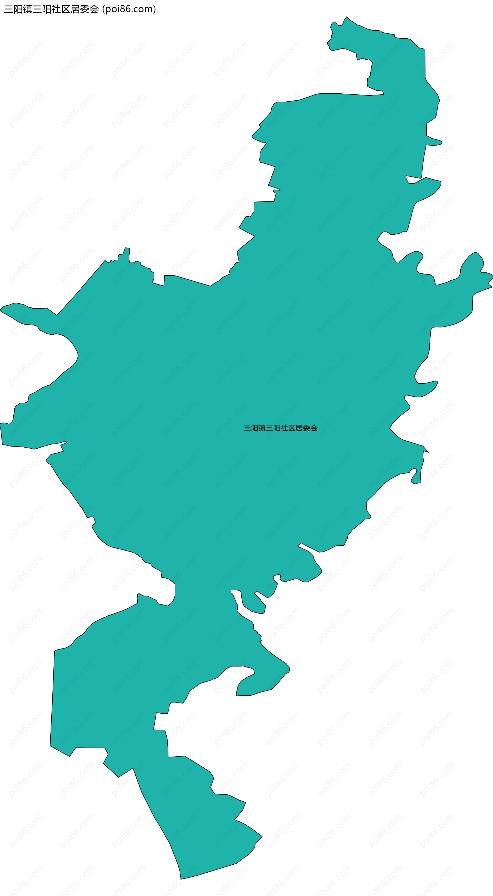 三阳镇三阳社区居委会边界地图