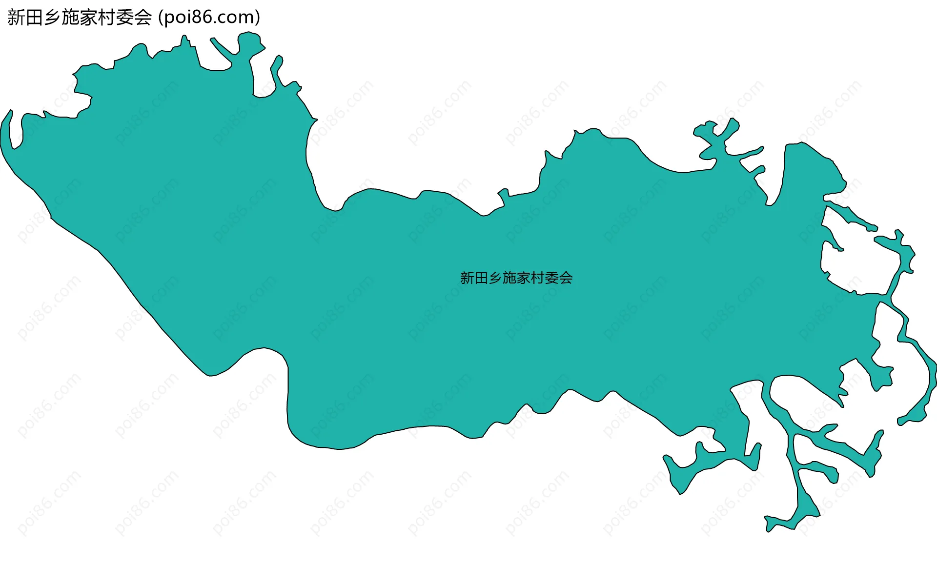 新田乡施家村委会边界地图