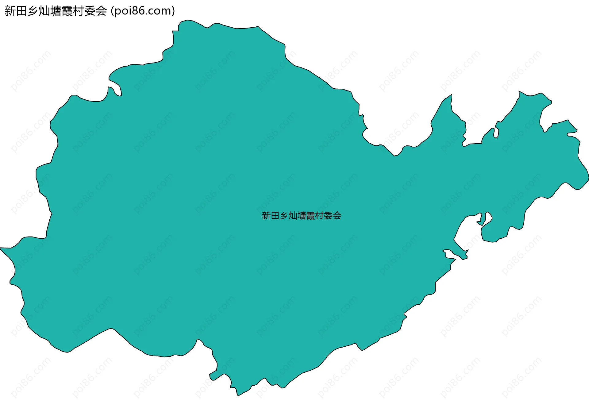 新田乡灿塘霞村委会边界地图