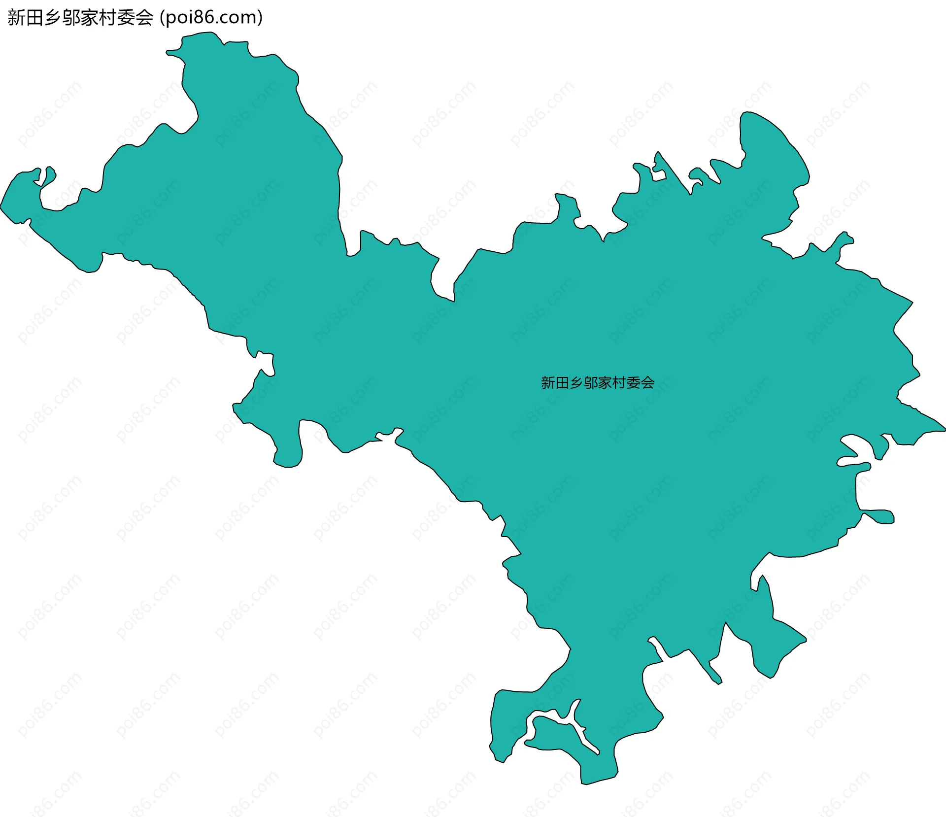 新田乡邬家村委会边界地图