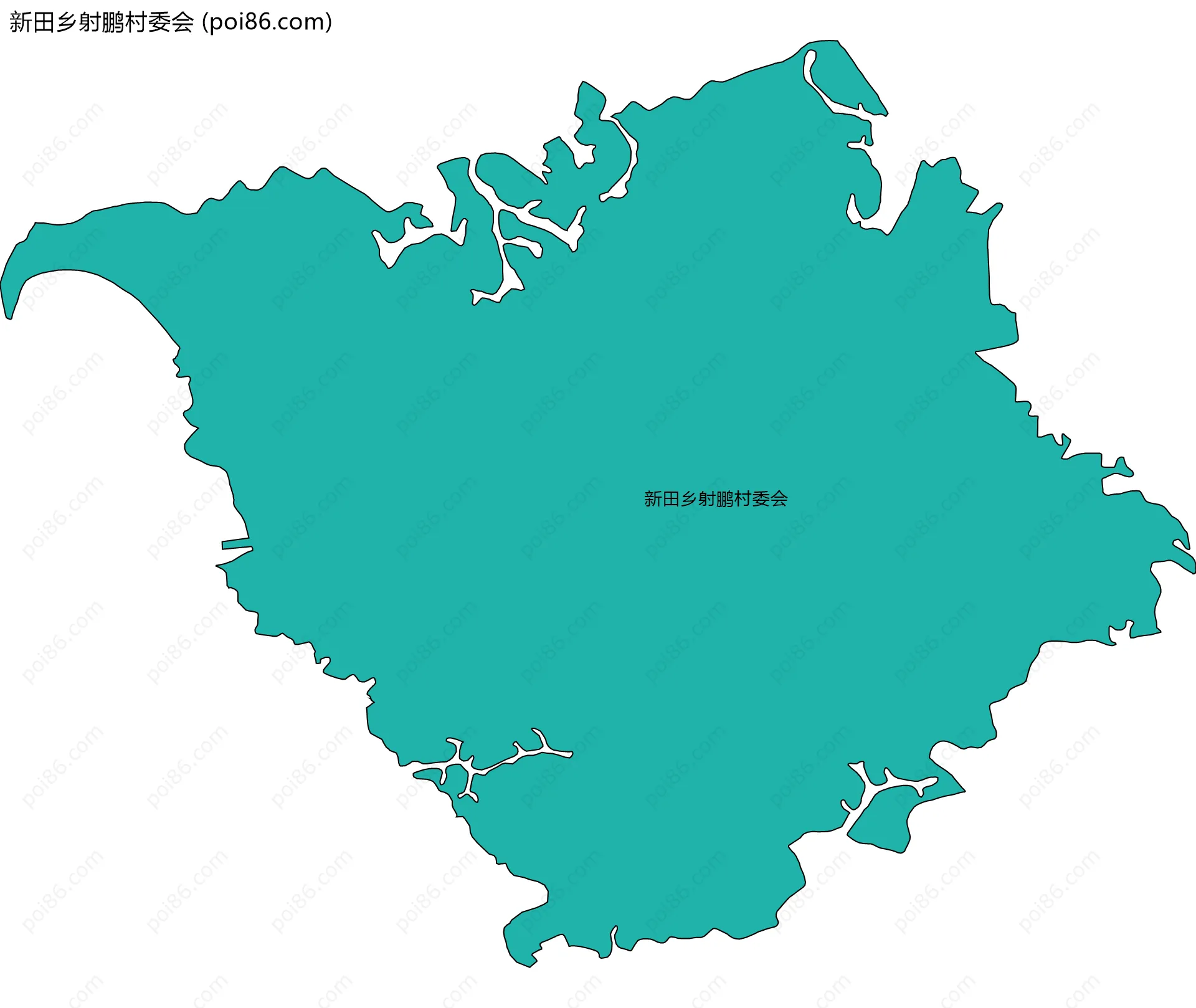 新田乡射鹏村委会边界地图