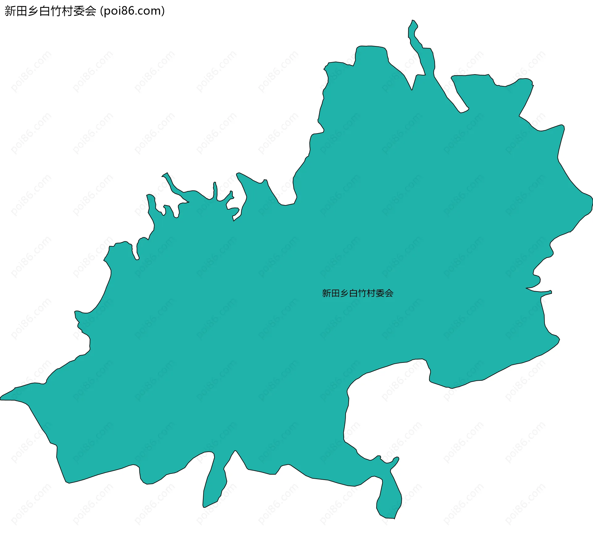 新田乡白竹村委会边界地图