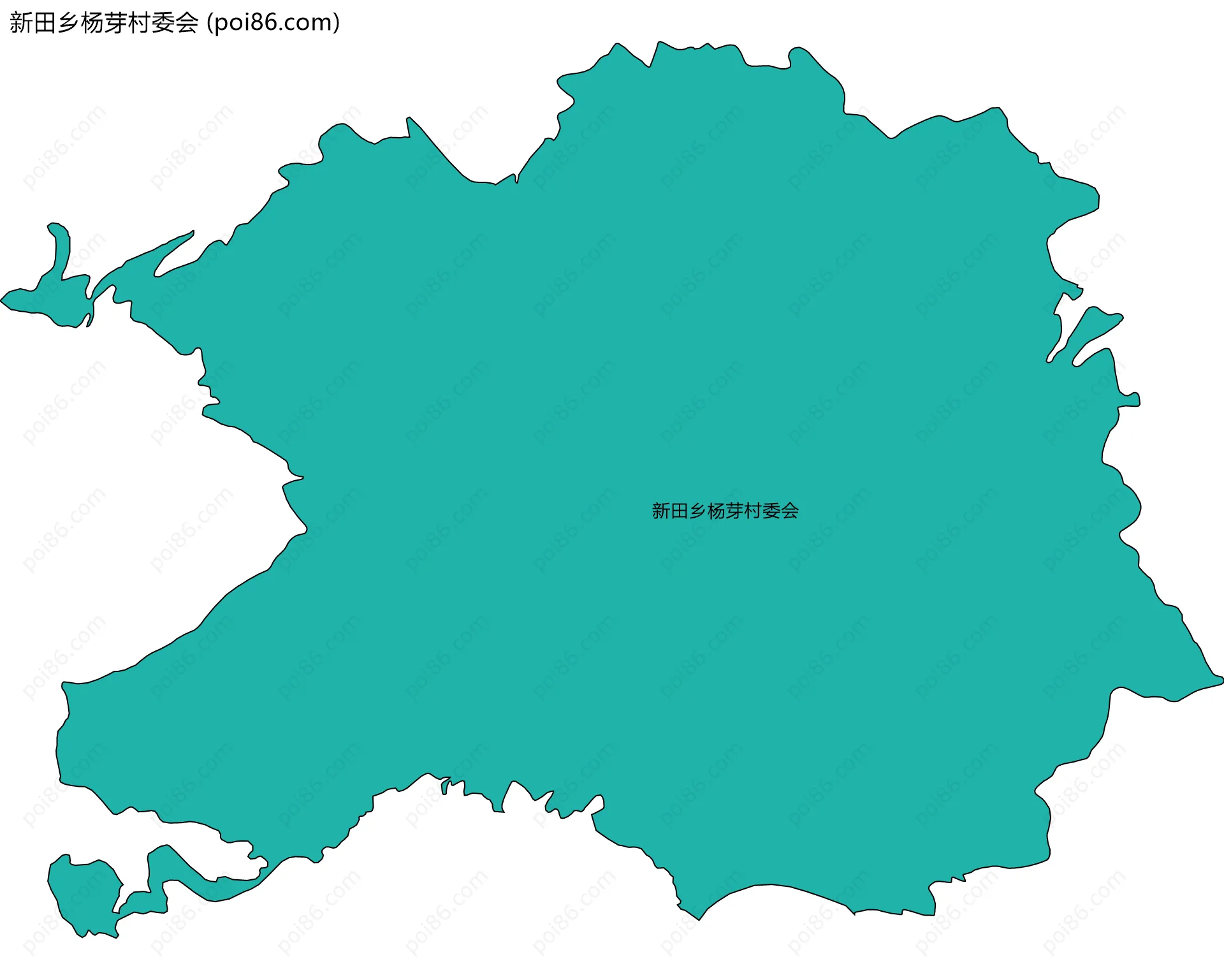 新田乡杨芽村委会边界地图