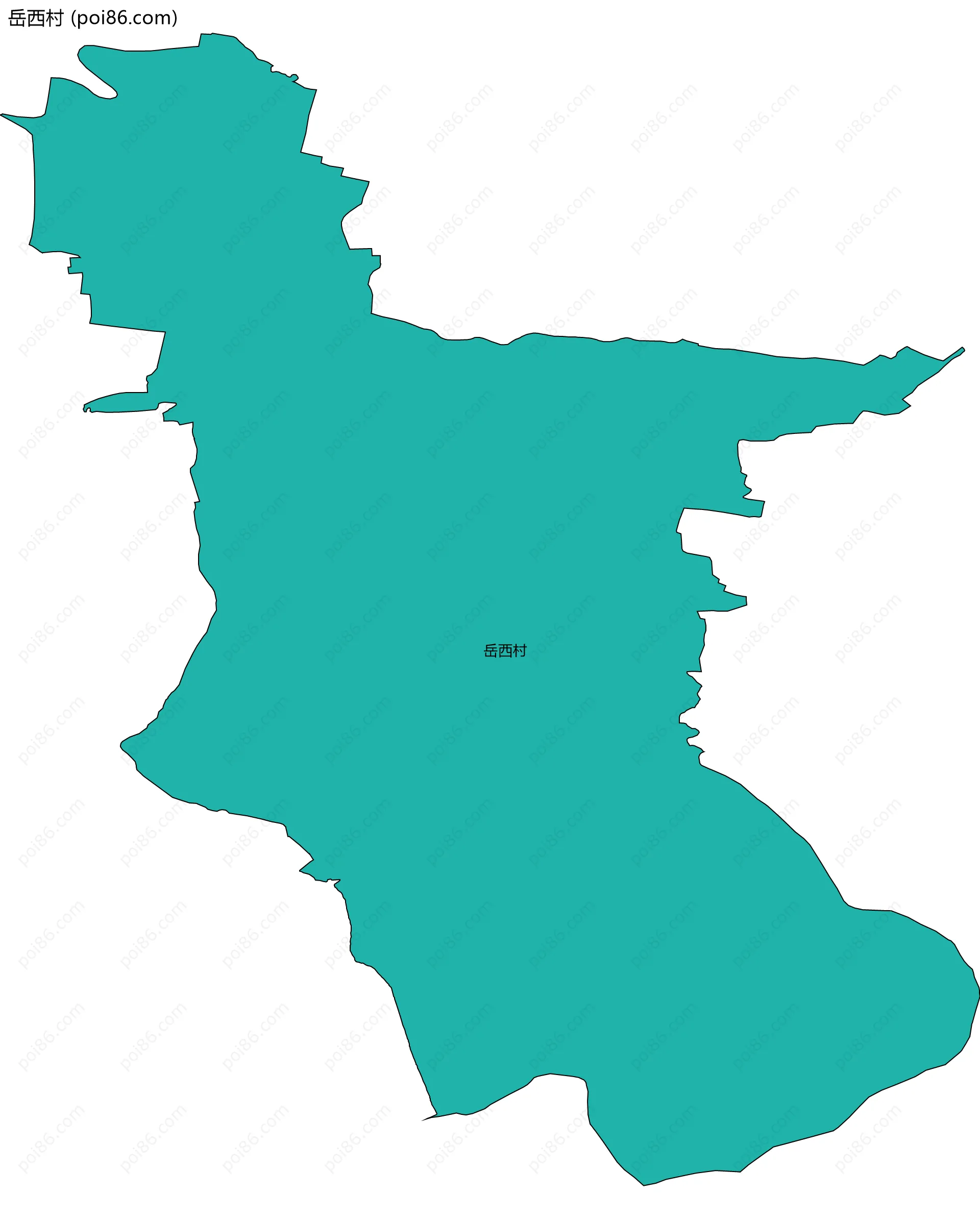 岳西村边界地图