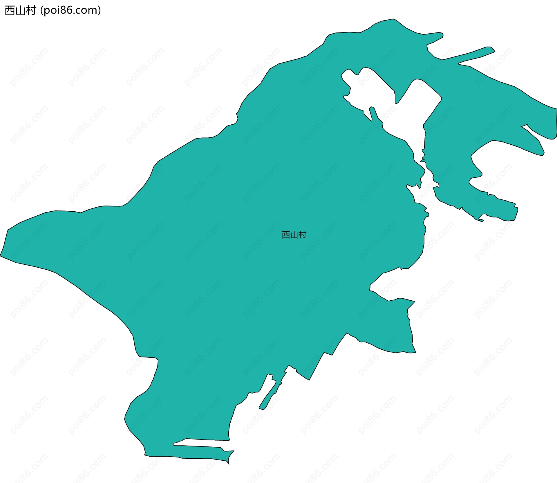 西山村边界地图